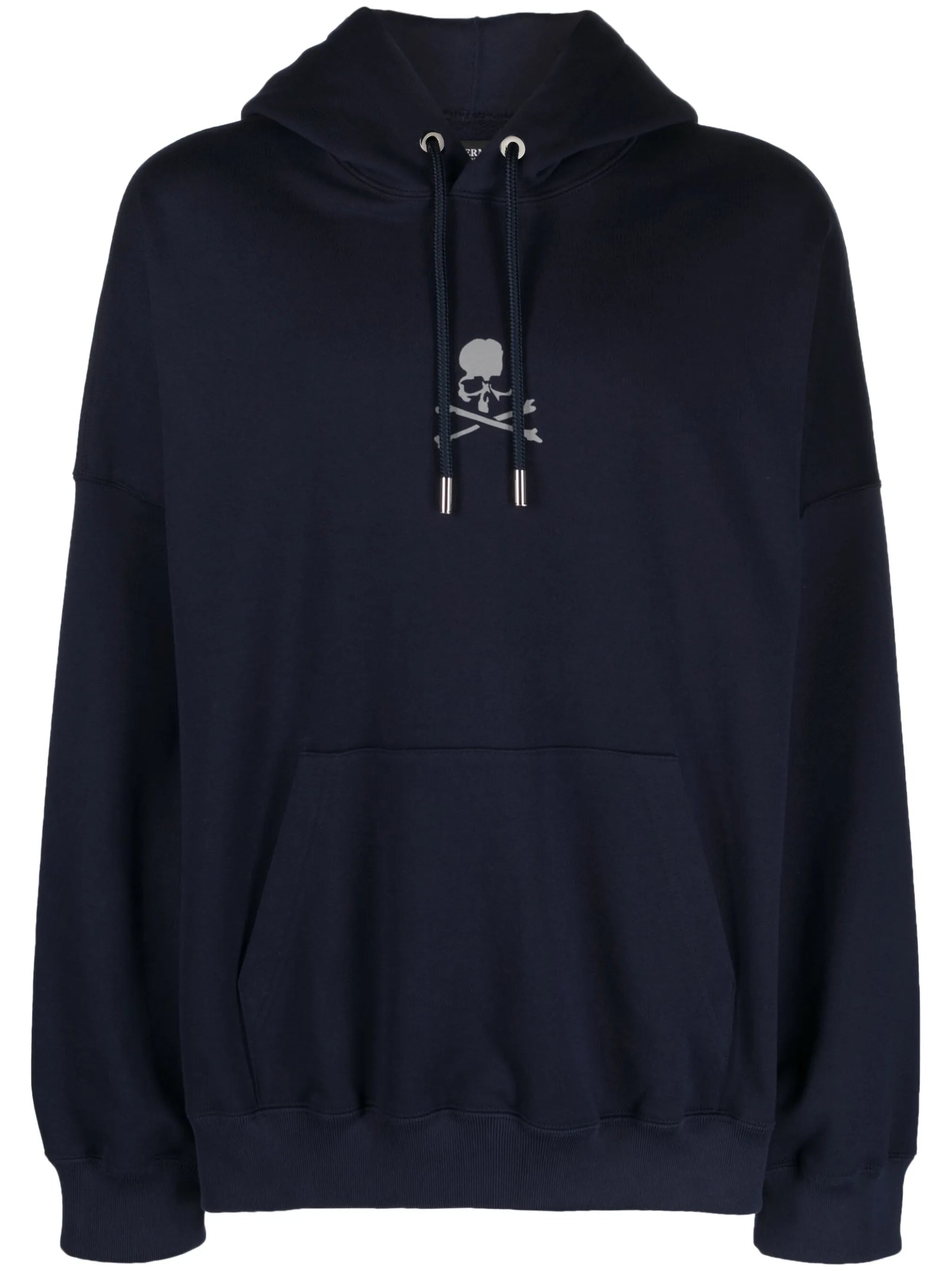 skull-print cotton hoodie