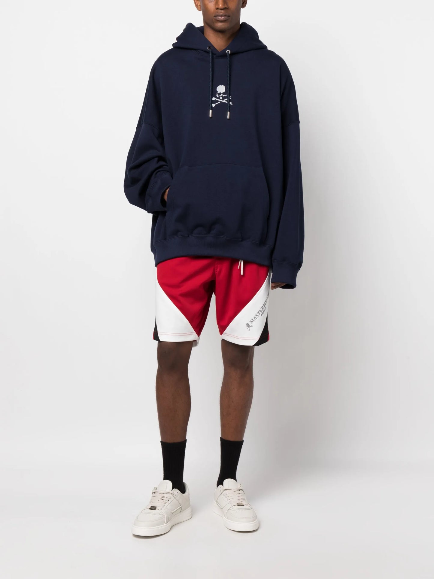 skull-print cotton hoodie