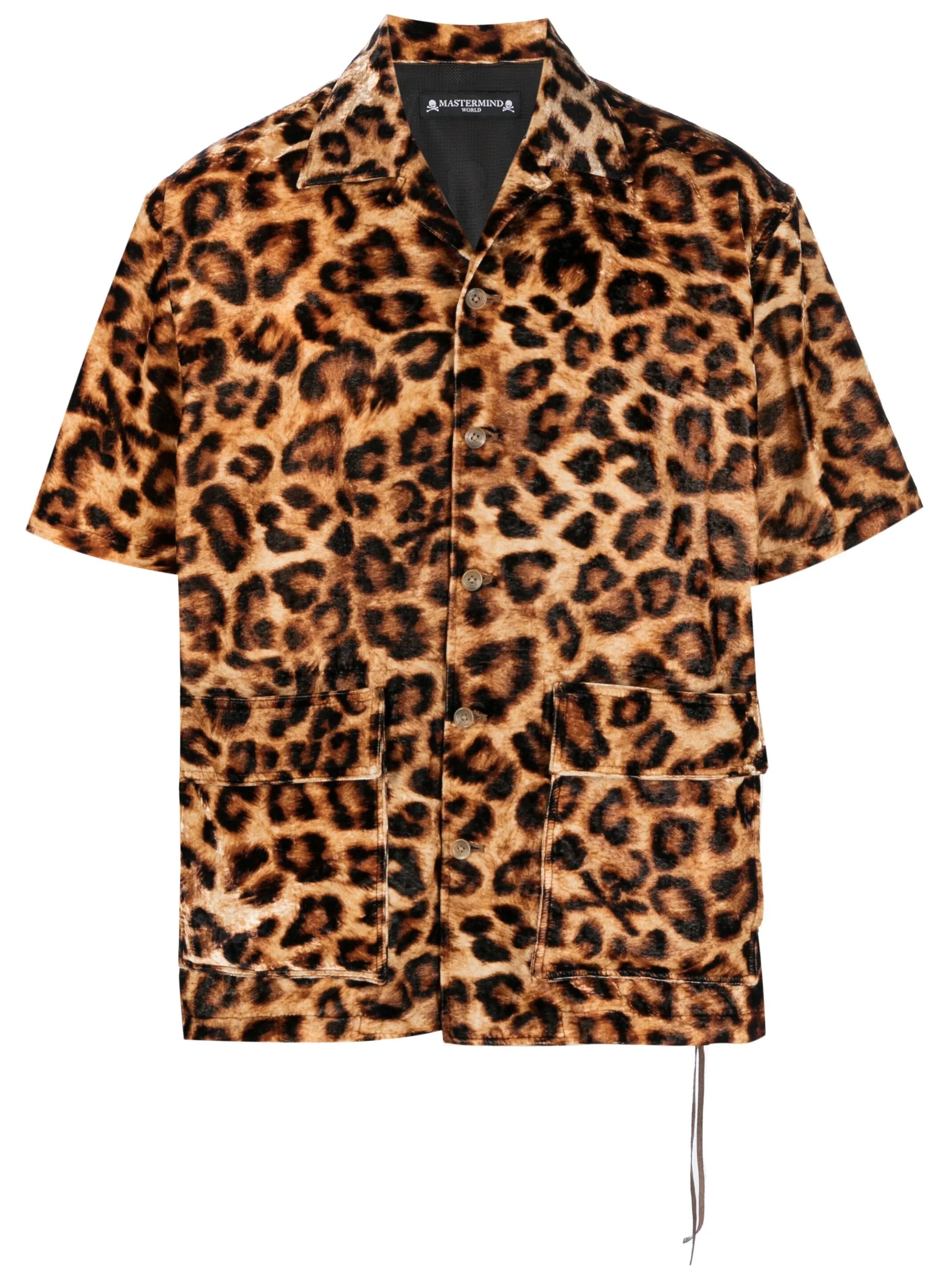 leopard-print short-sleeved shirt