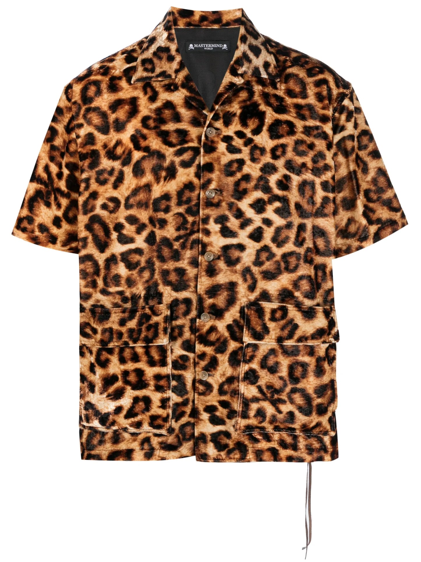 leopard-print short-sleeved shirt