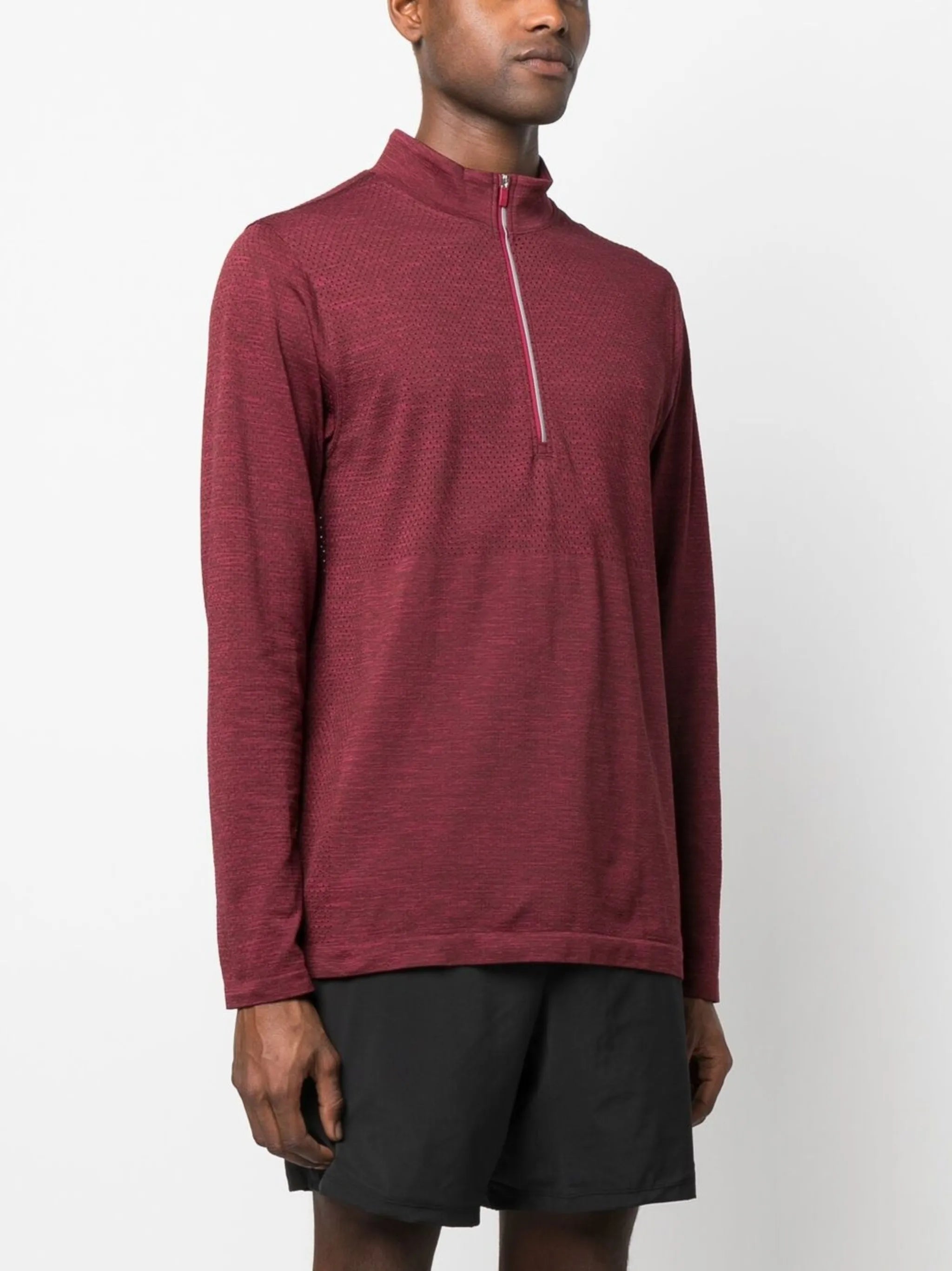 half-zip long-sleeve sweatshirt