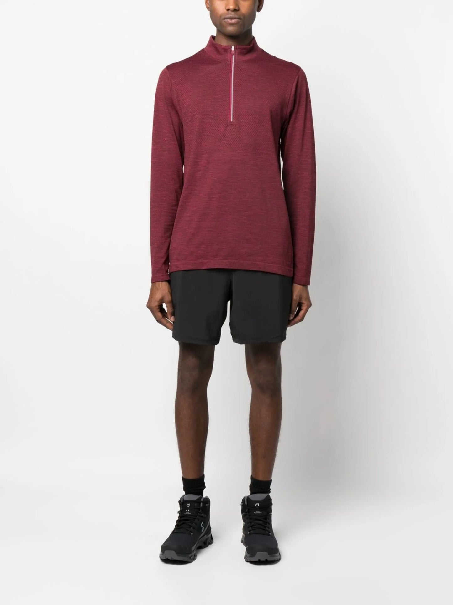 half-zip long-sleeve sweatshirt