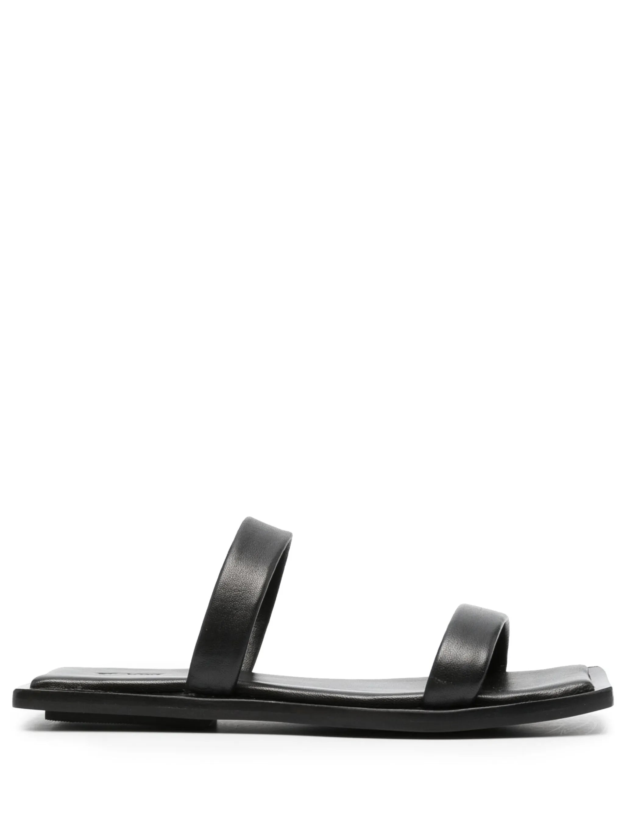 Minimal two strap leather slides