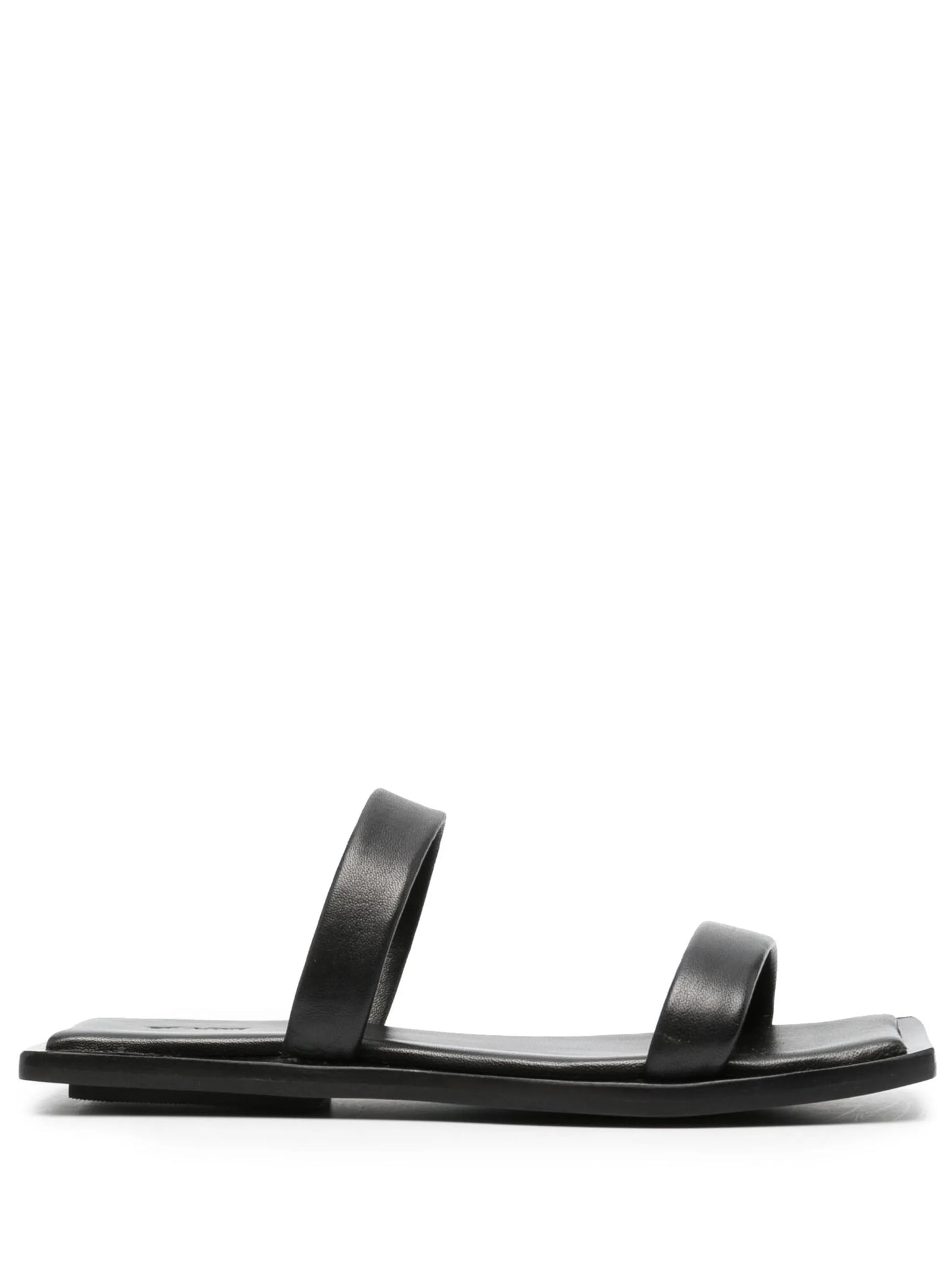 Minimal two strap leather slides