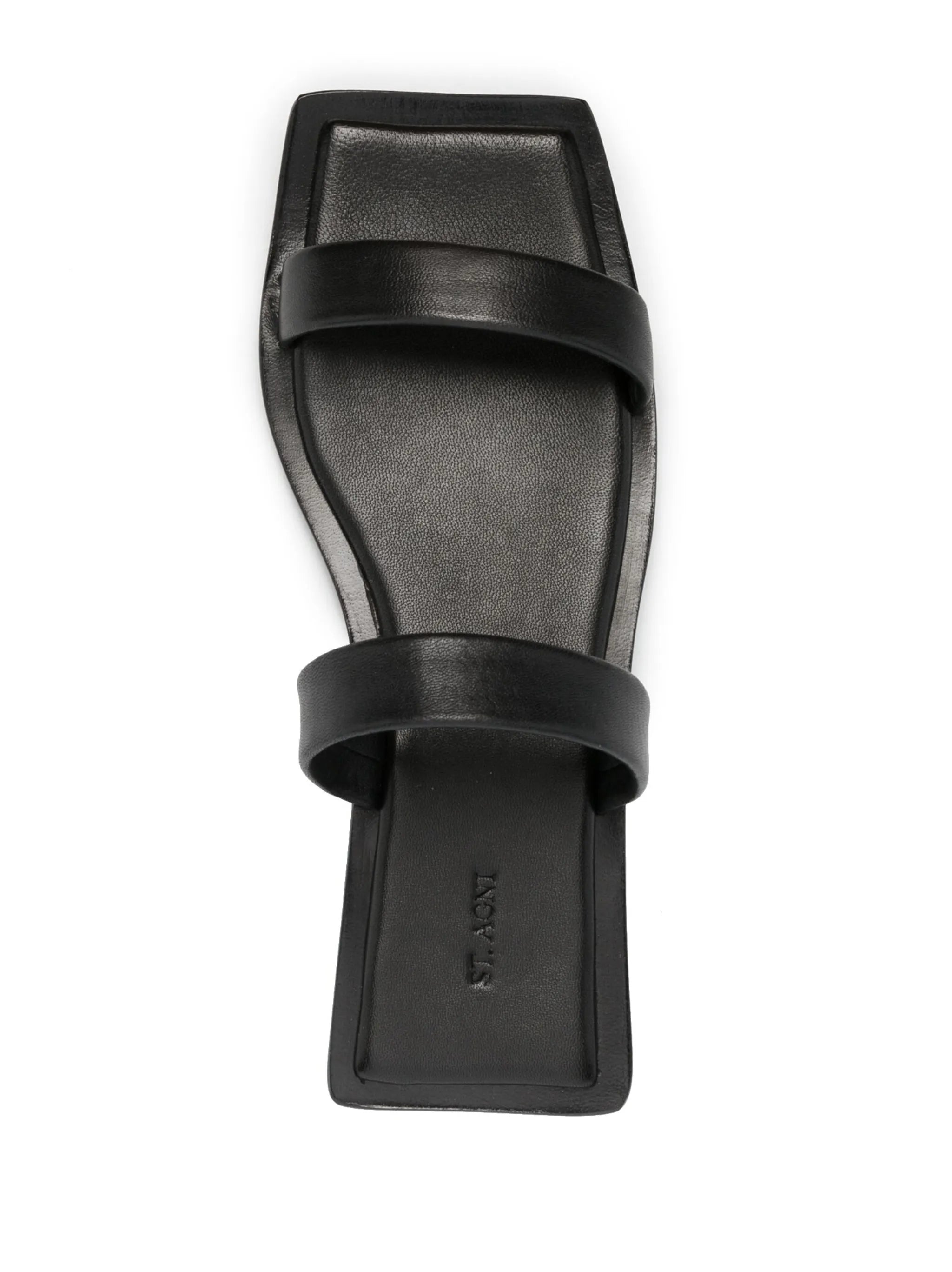 Minimal two strap leather slides