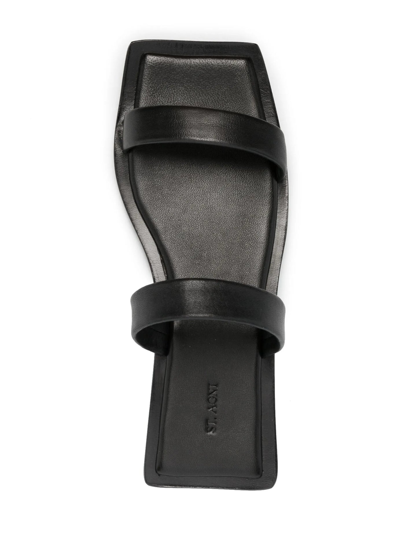 Minimal two strap leather slides