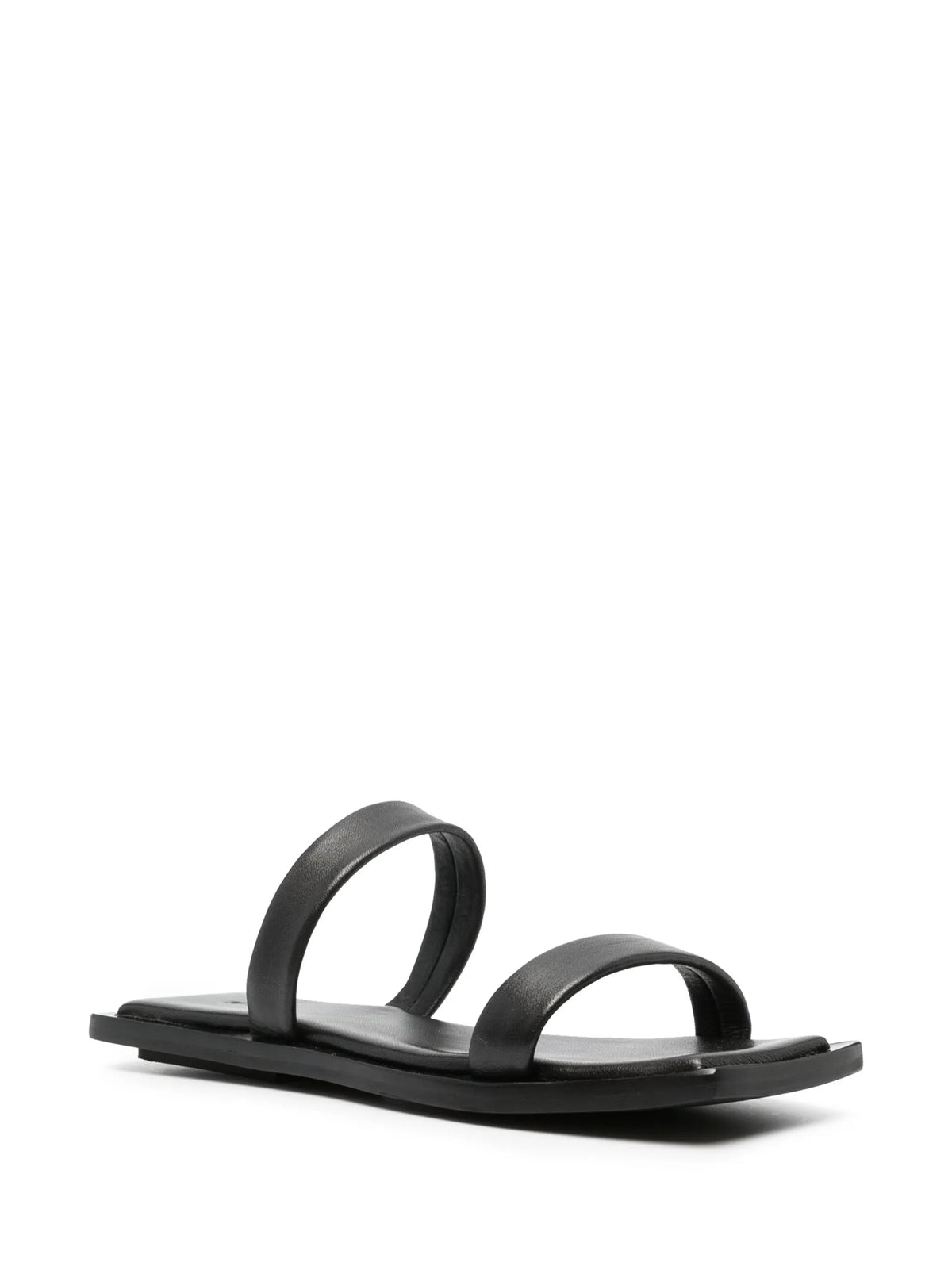 Minimal two strap leather slides