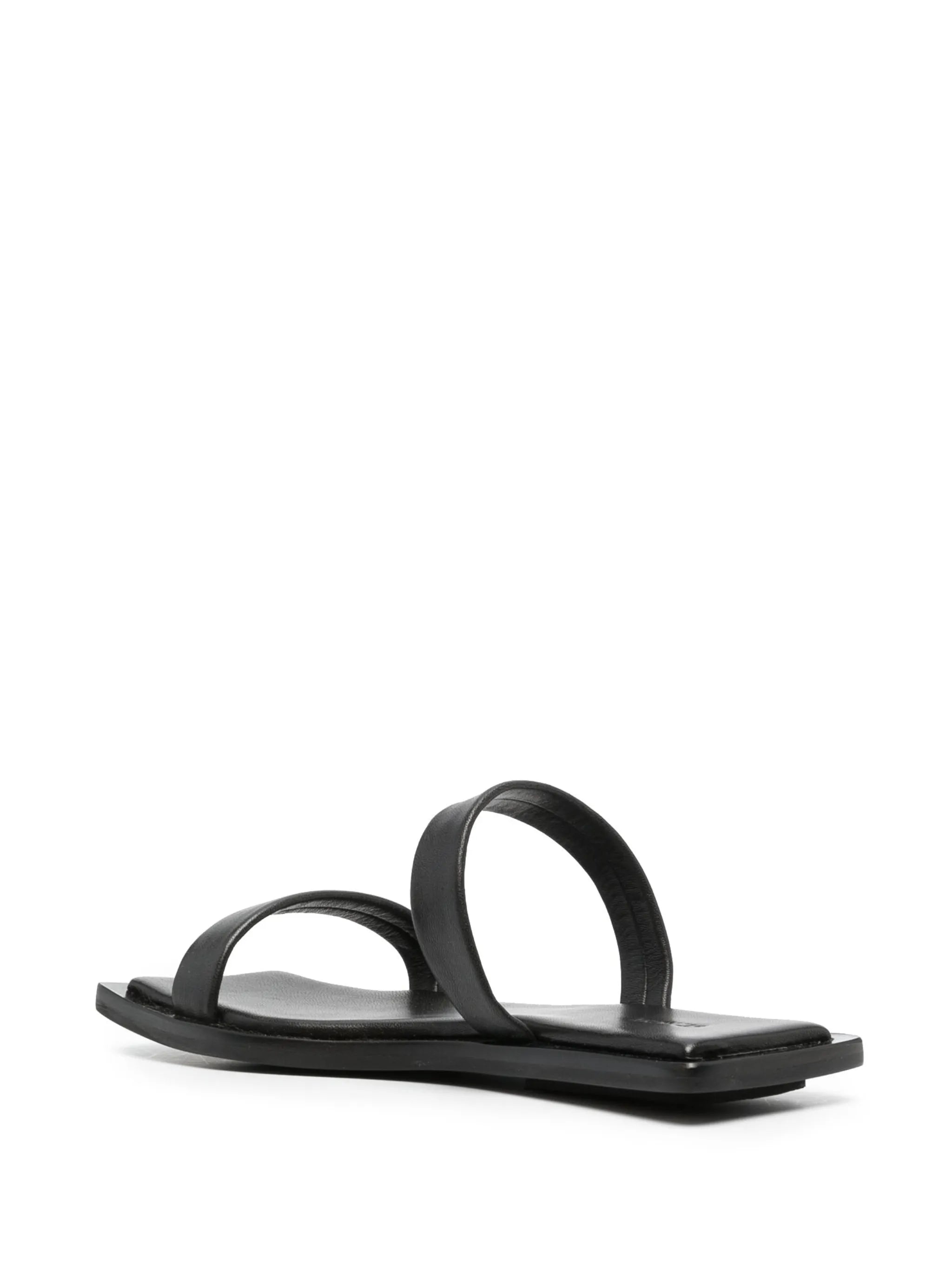 Minimal two strap leather slides