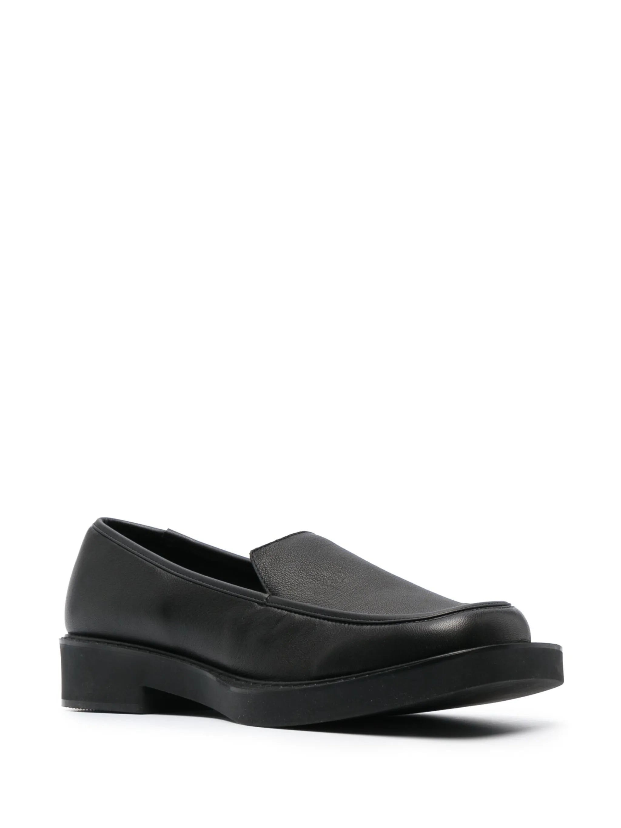 square-toe leather loafers