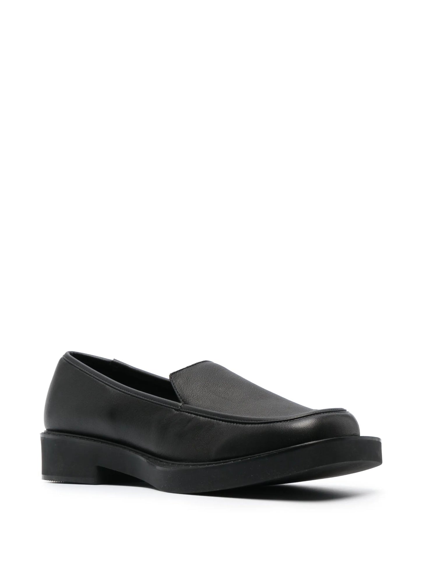 square-toe leather loafers