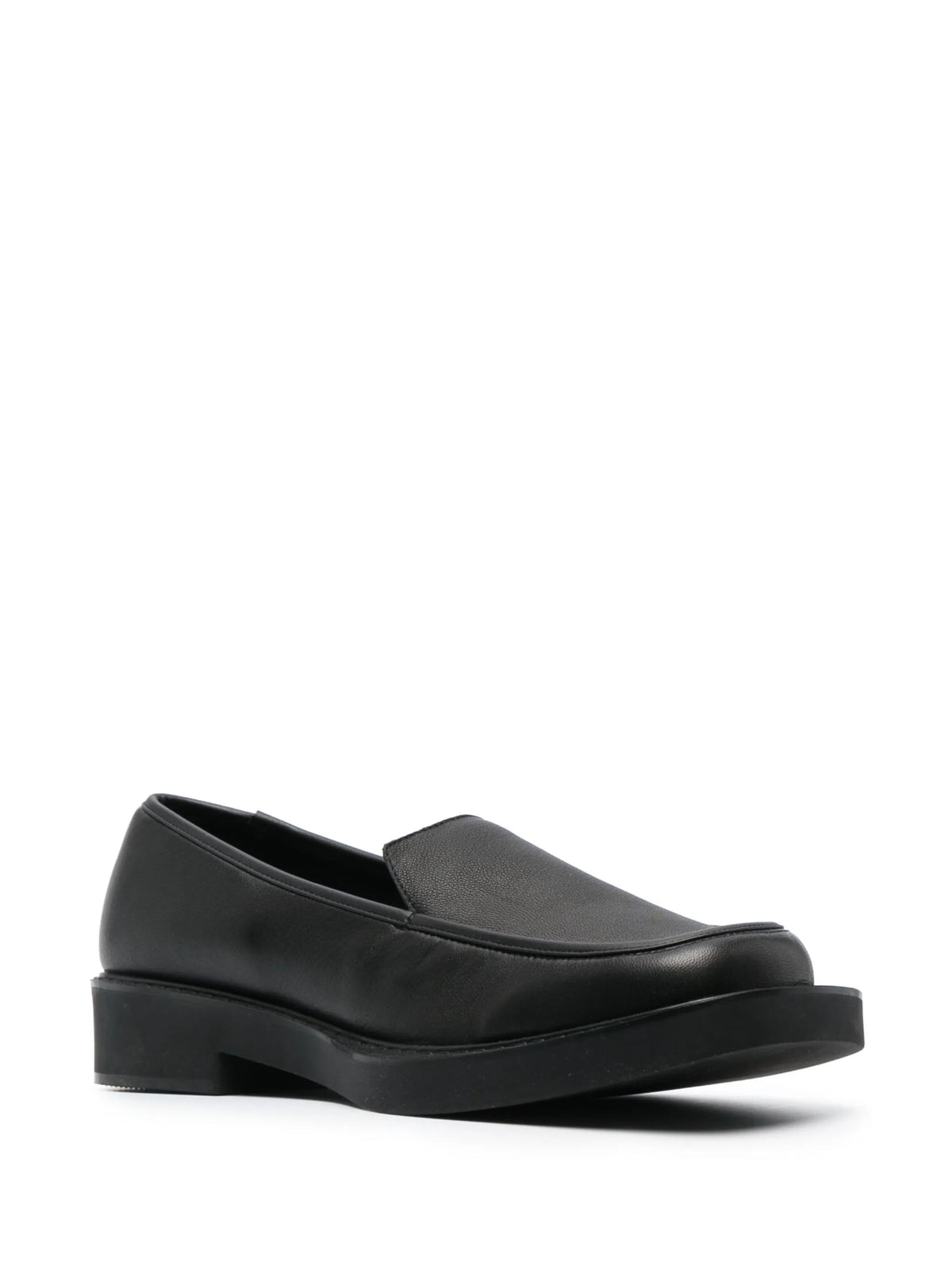 square-toe leather loafers