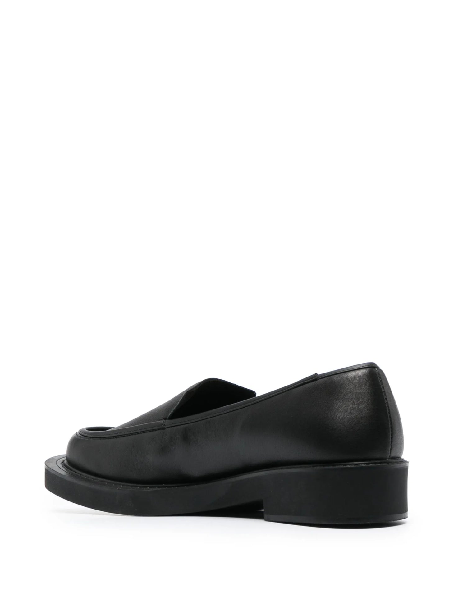 square-toe leather loafers