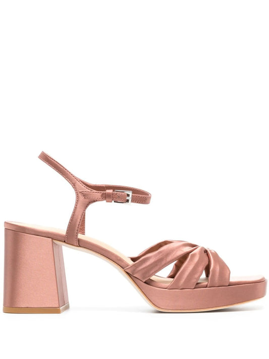 Maize ruched foiled platform sandals