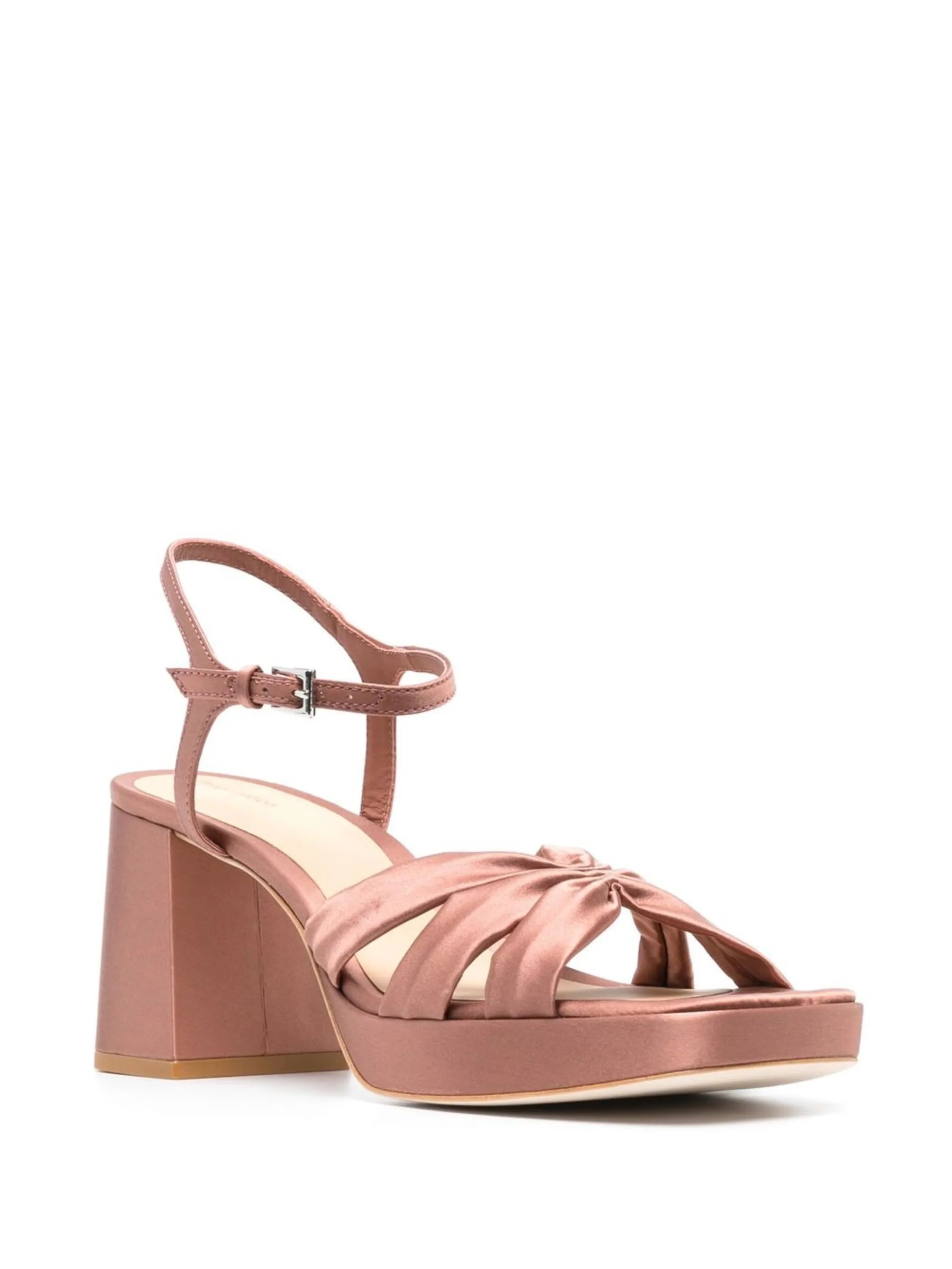Maize ruched foiled platform sandals