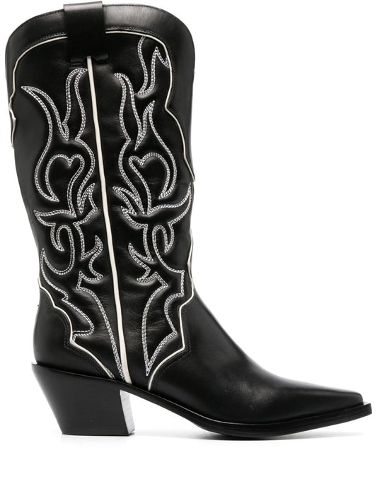 Olive 60mm leather boots