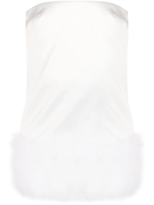 Blaise feather-trimmed minidress