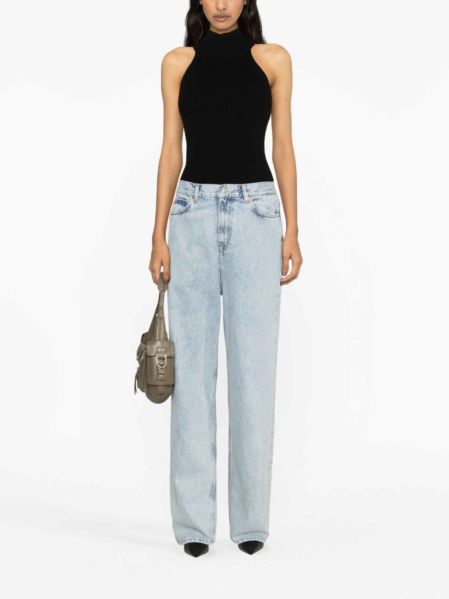 low-rise straight-leg jeans