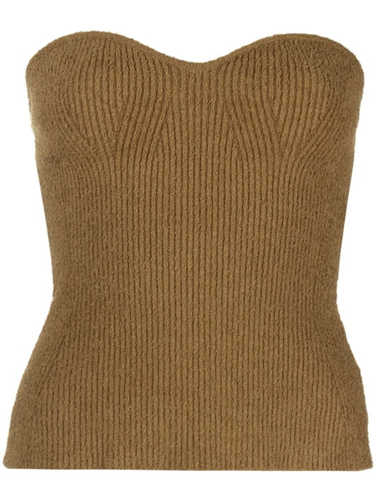 ribbed-knit bandeau top