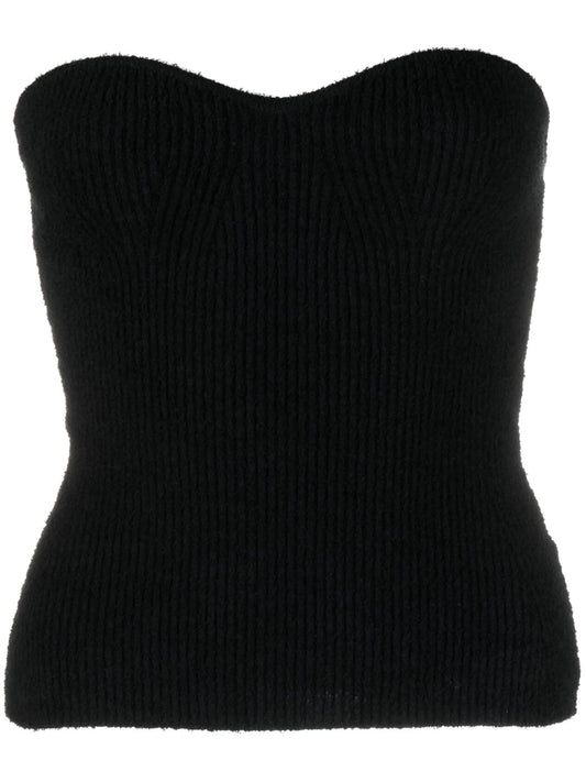 ribbed-knit bandeau top