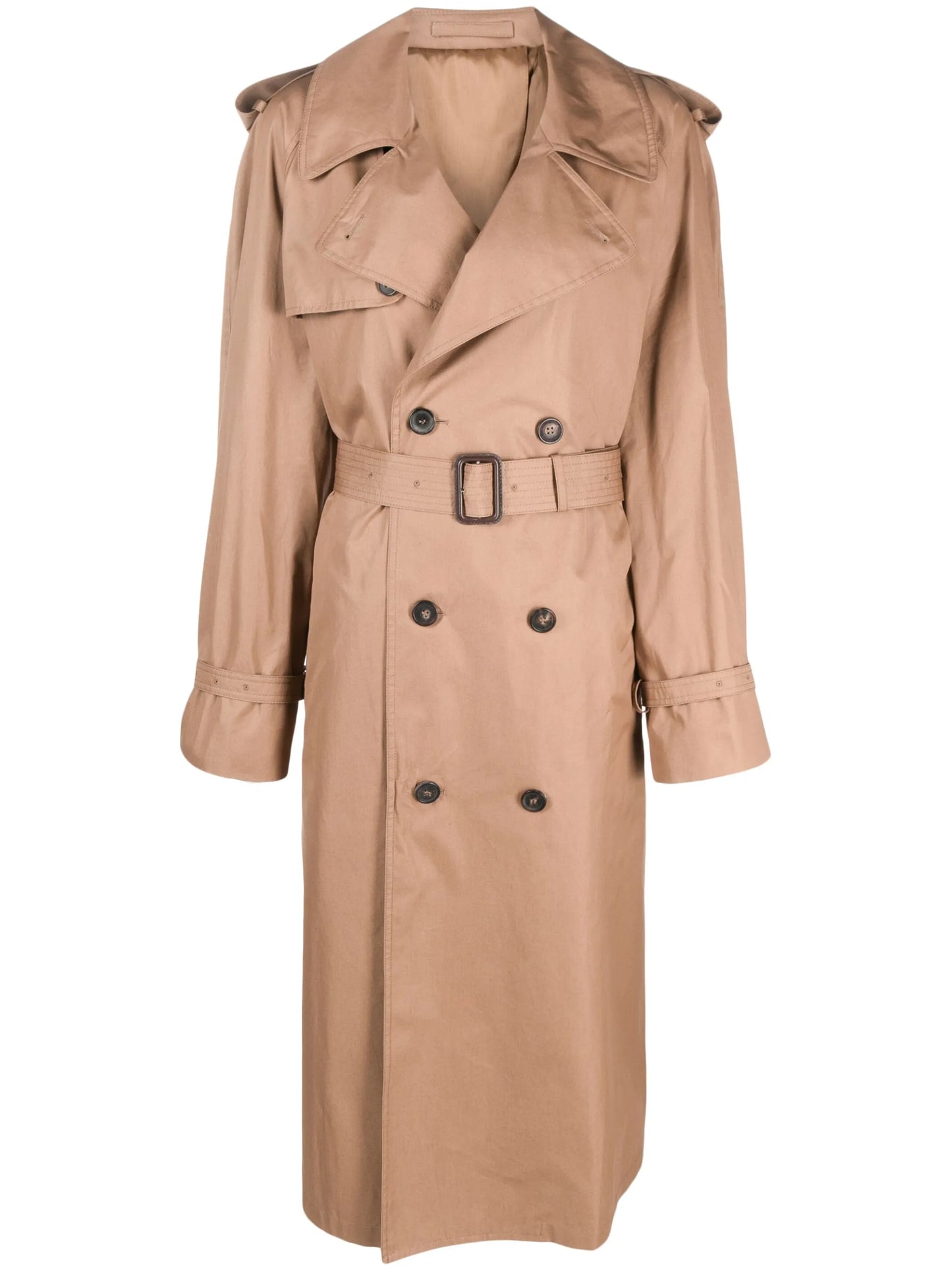 double-breasted cotton trench coat