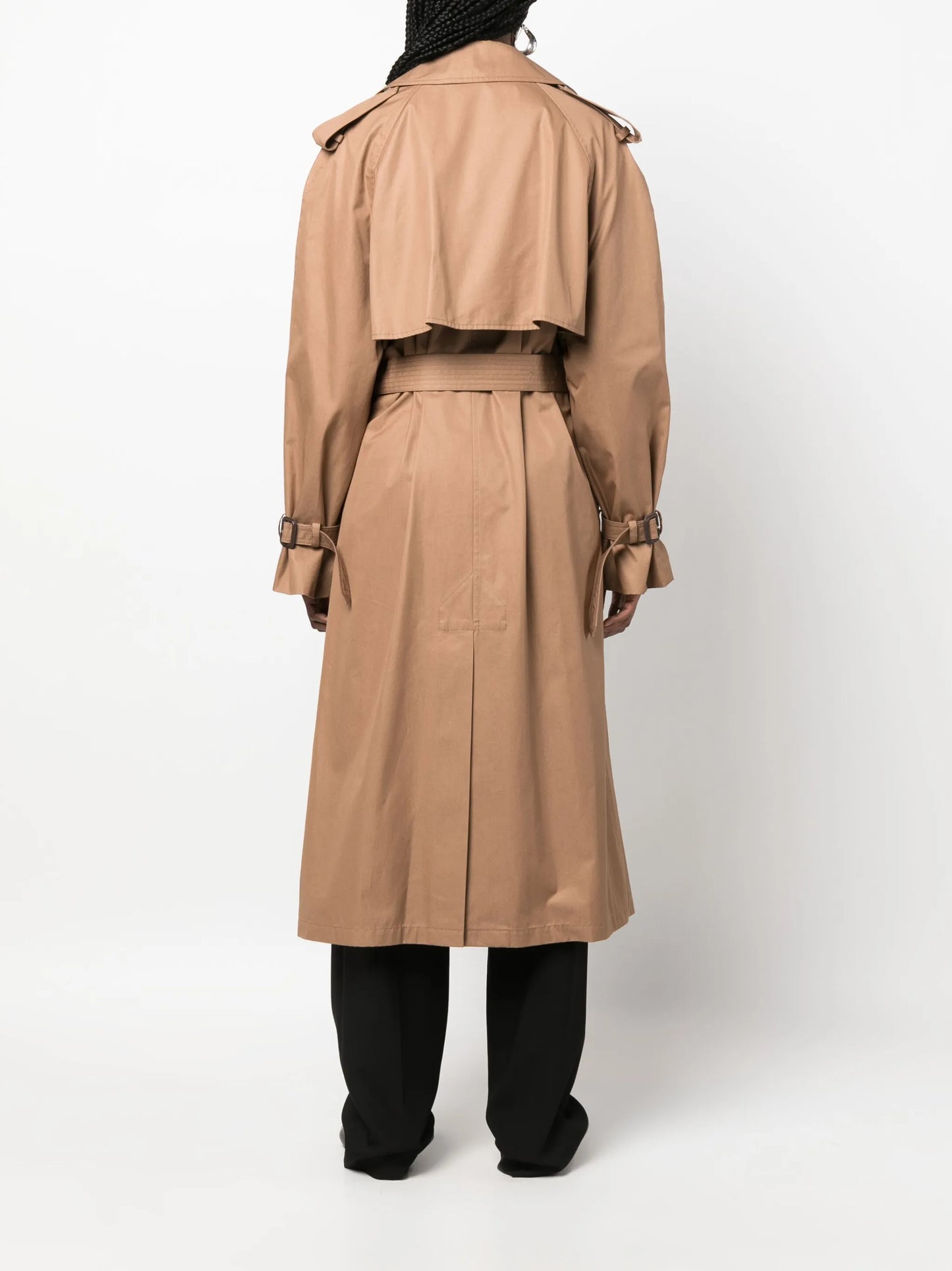 double-breasted cotton trench coat