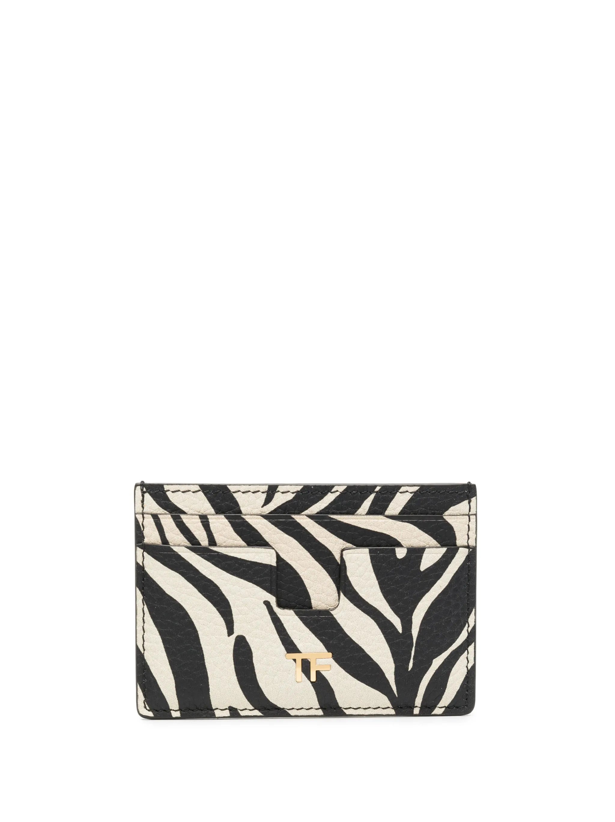 zebra-print leather cardholder
