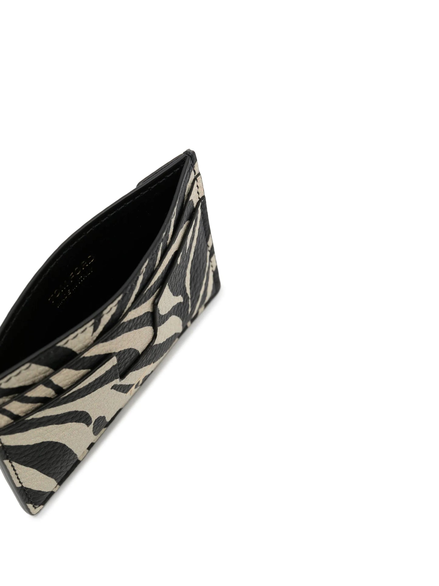 zebra-print leather cardholder