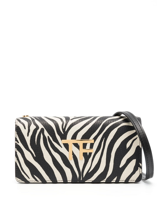 animal-print logo-plaque shoulder bag