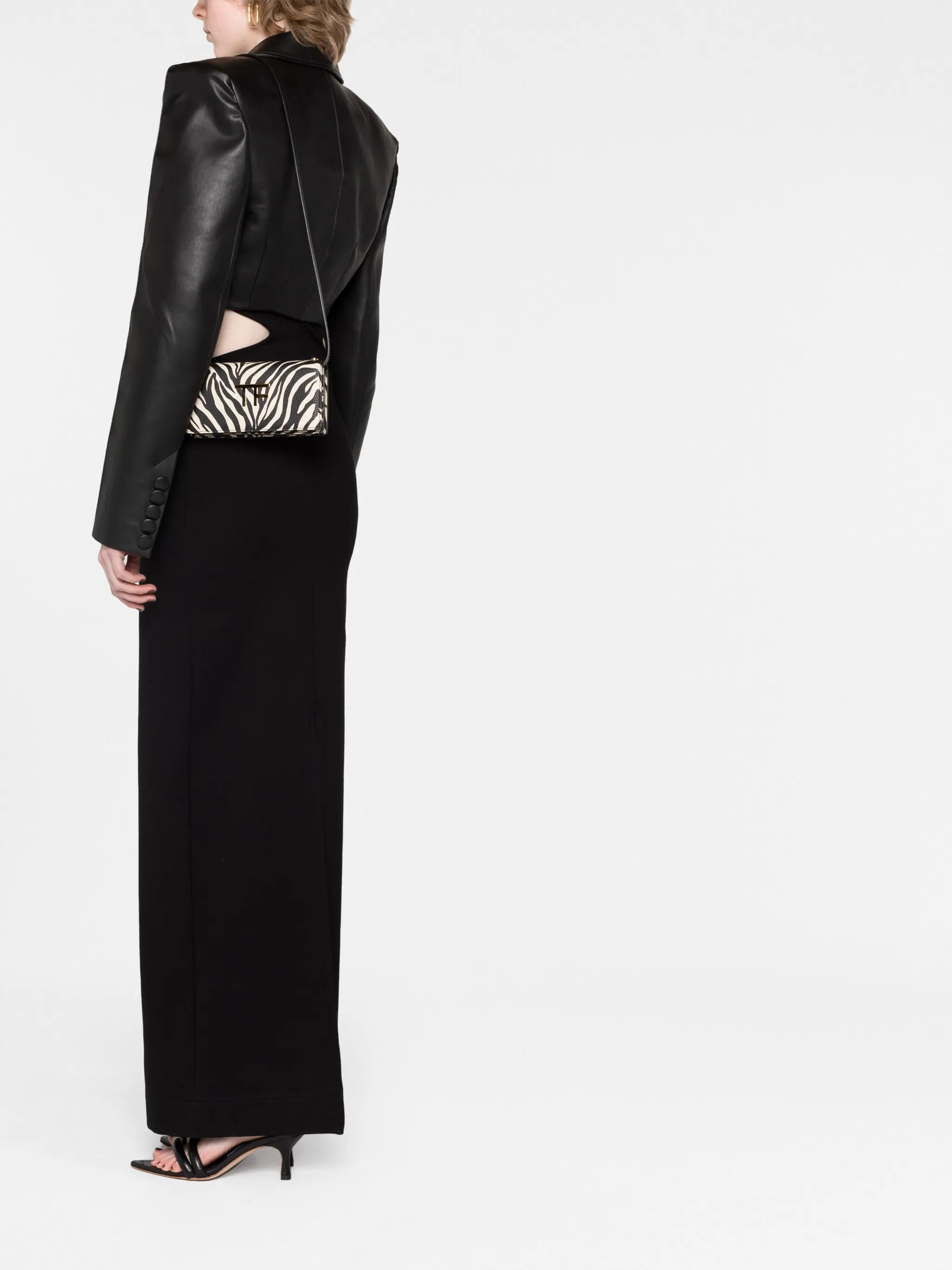 animal-print logo-plaque shoulder bag