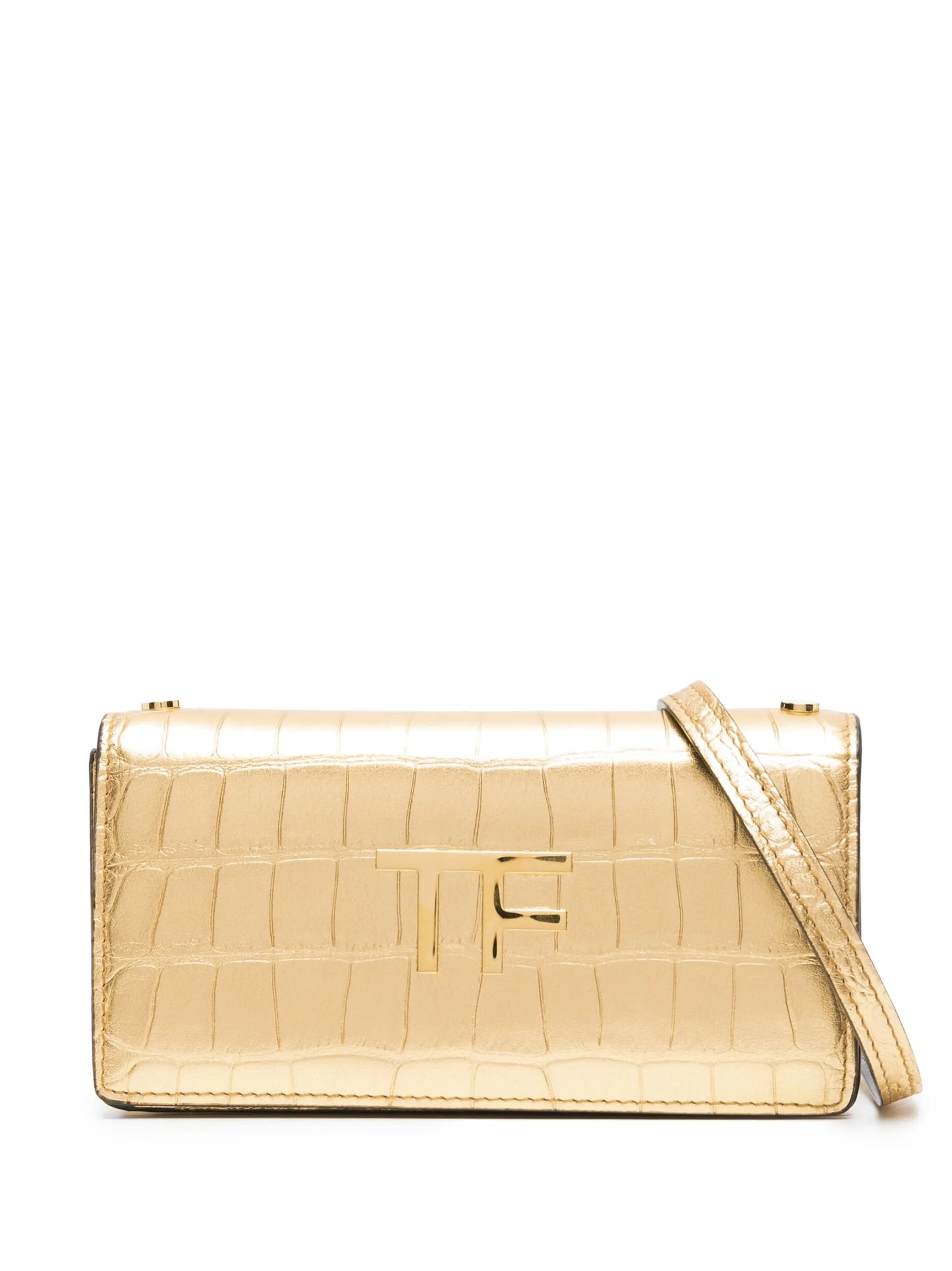 textured debossed-logo crossbody bag