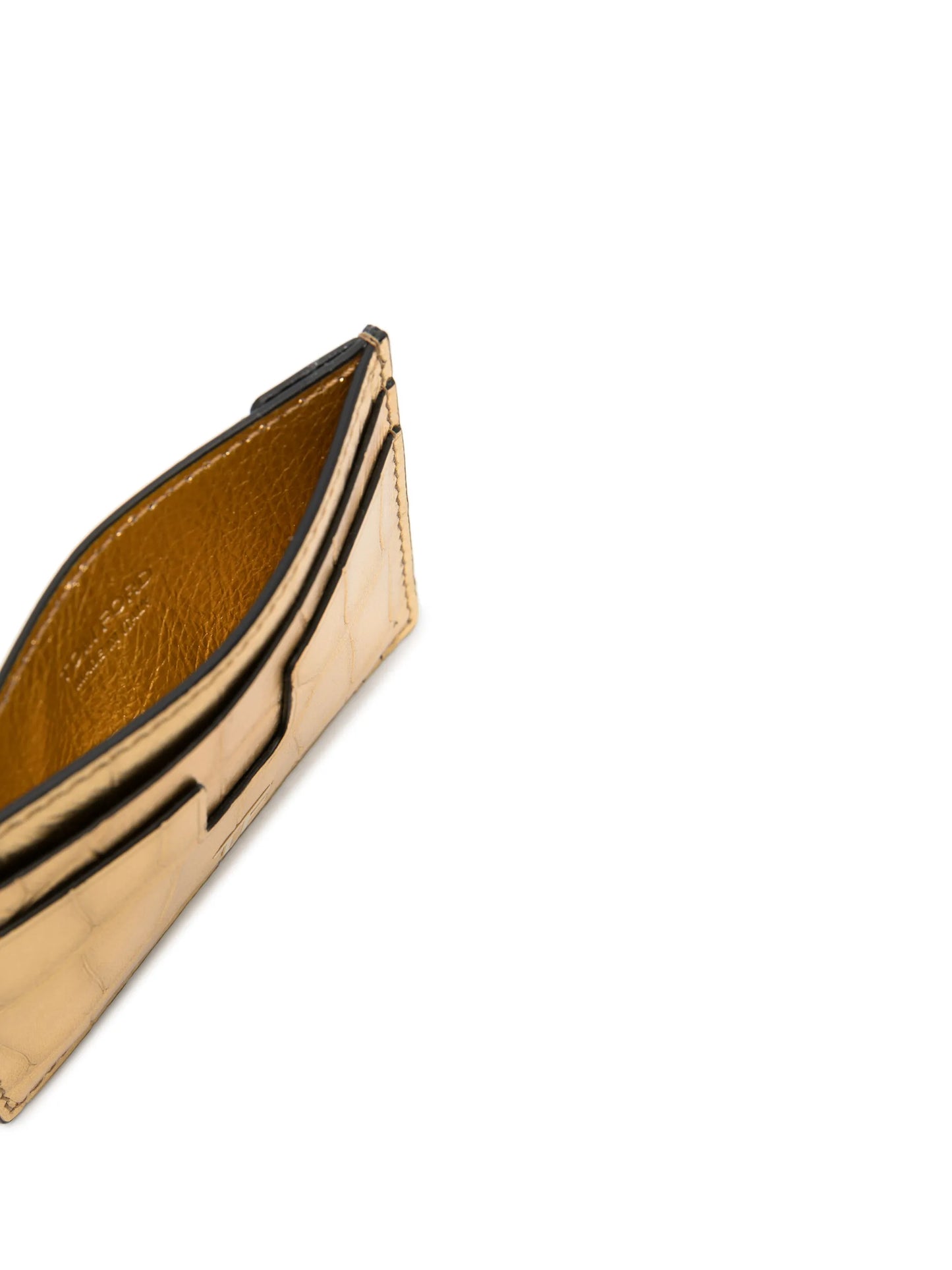 crocodile-effect leather cardholder