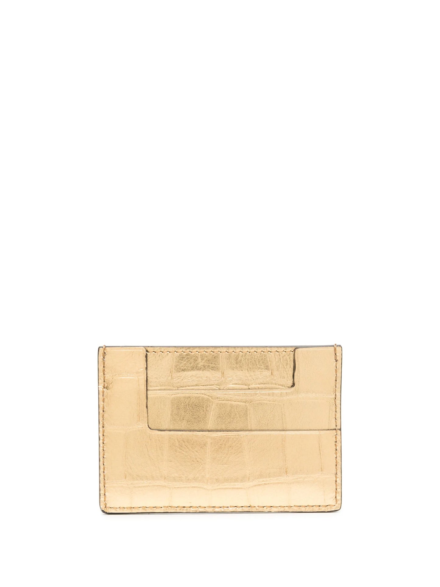 crocodile-effect leather cardholder