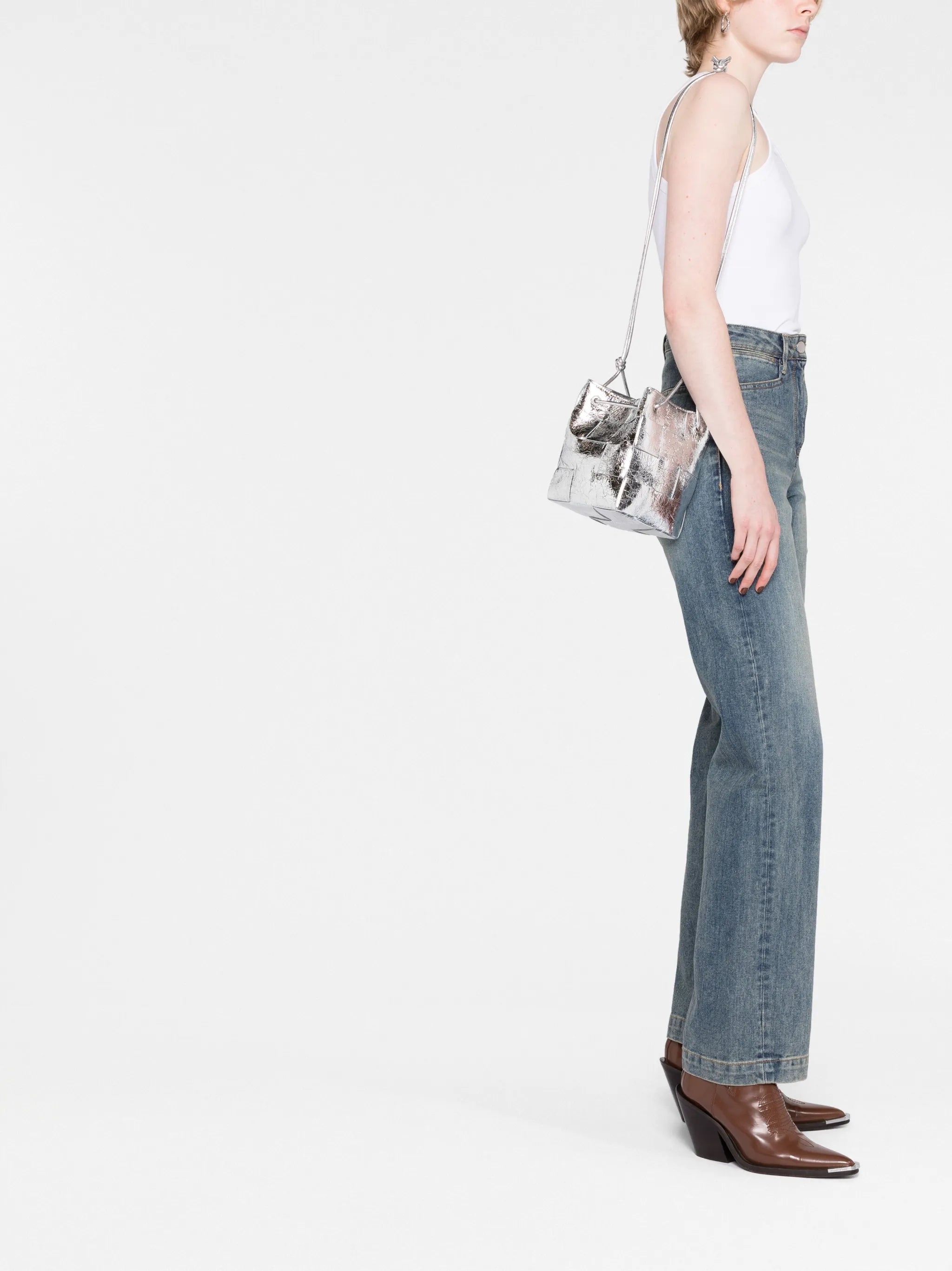 small Cassette leather bucket bag