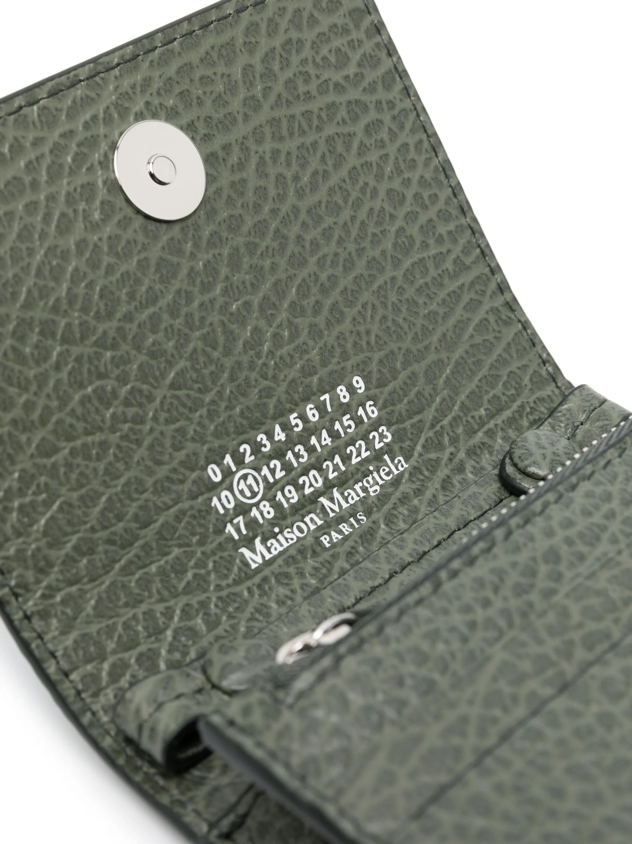 four-stitch leather chain wallet