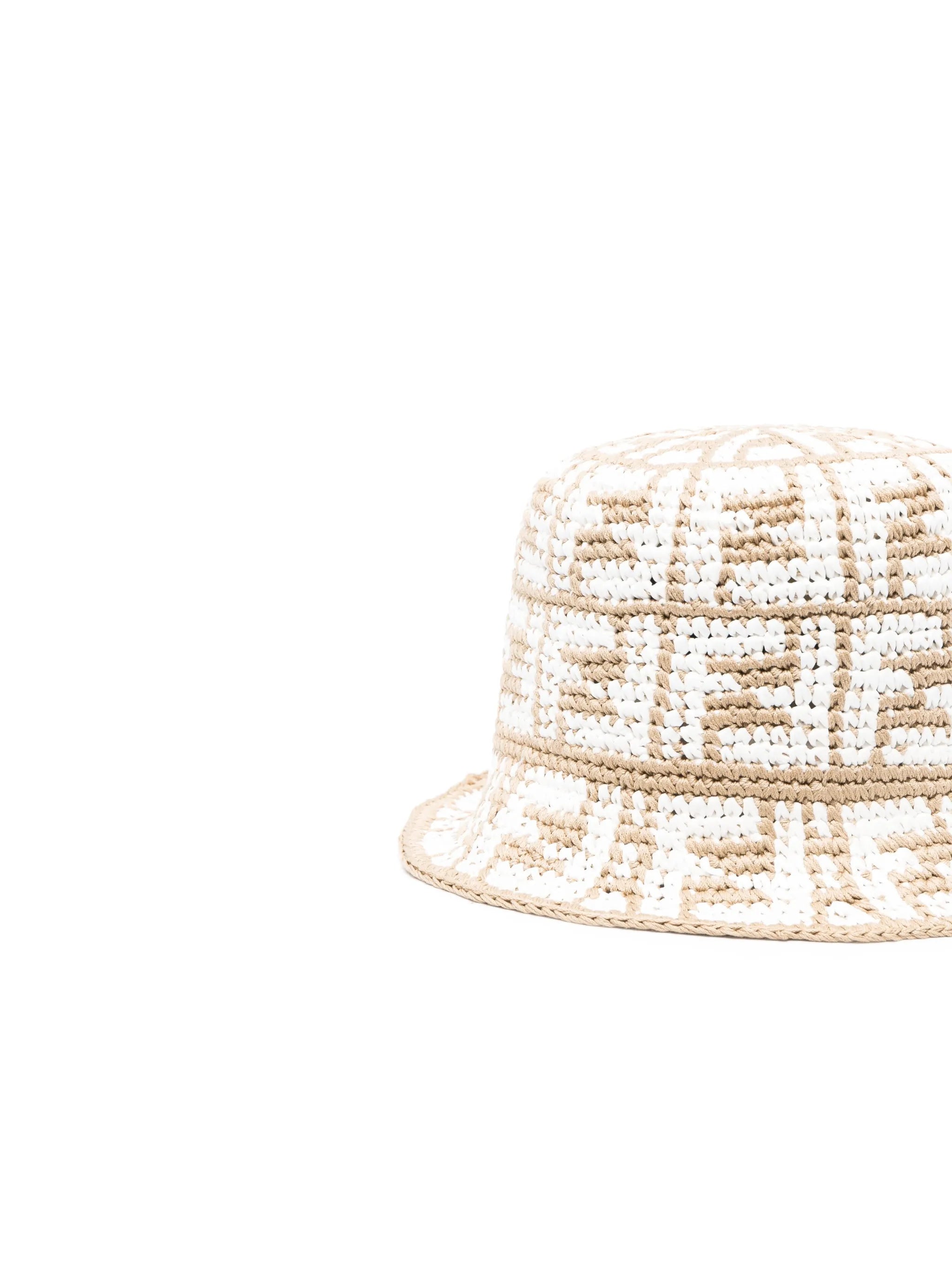 FF-motif interwoven bucket hat