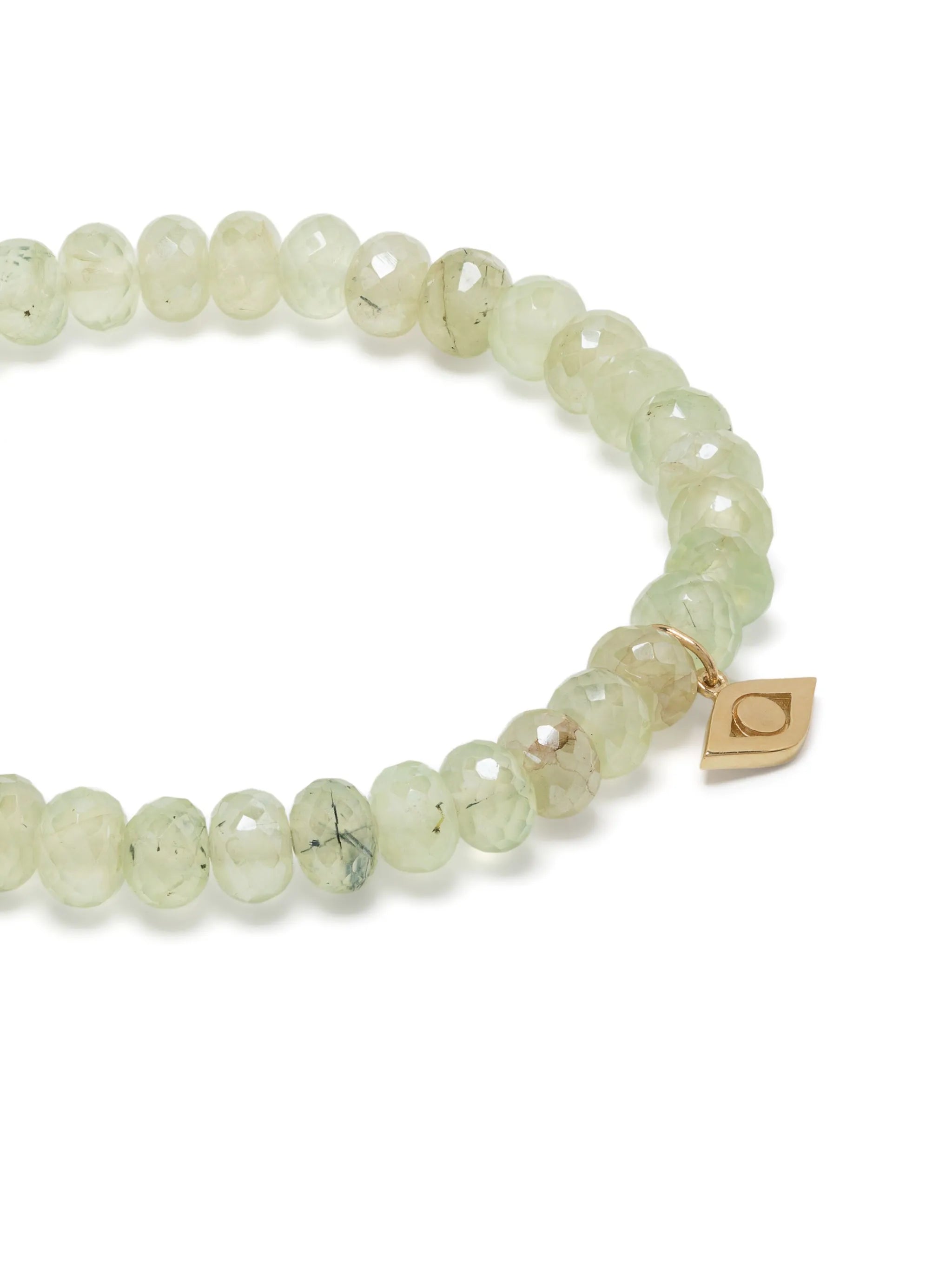 14kt yellow gold Evil Eye prehnite bracelet