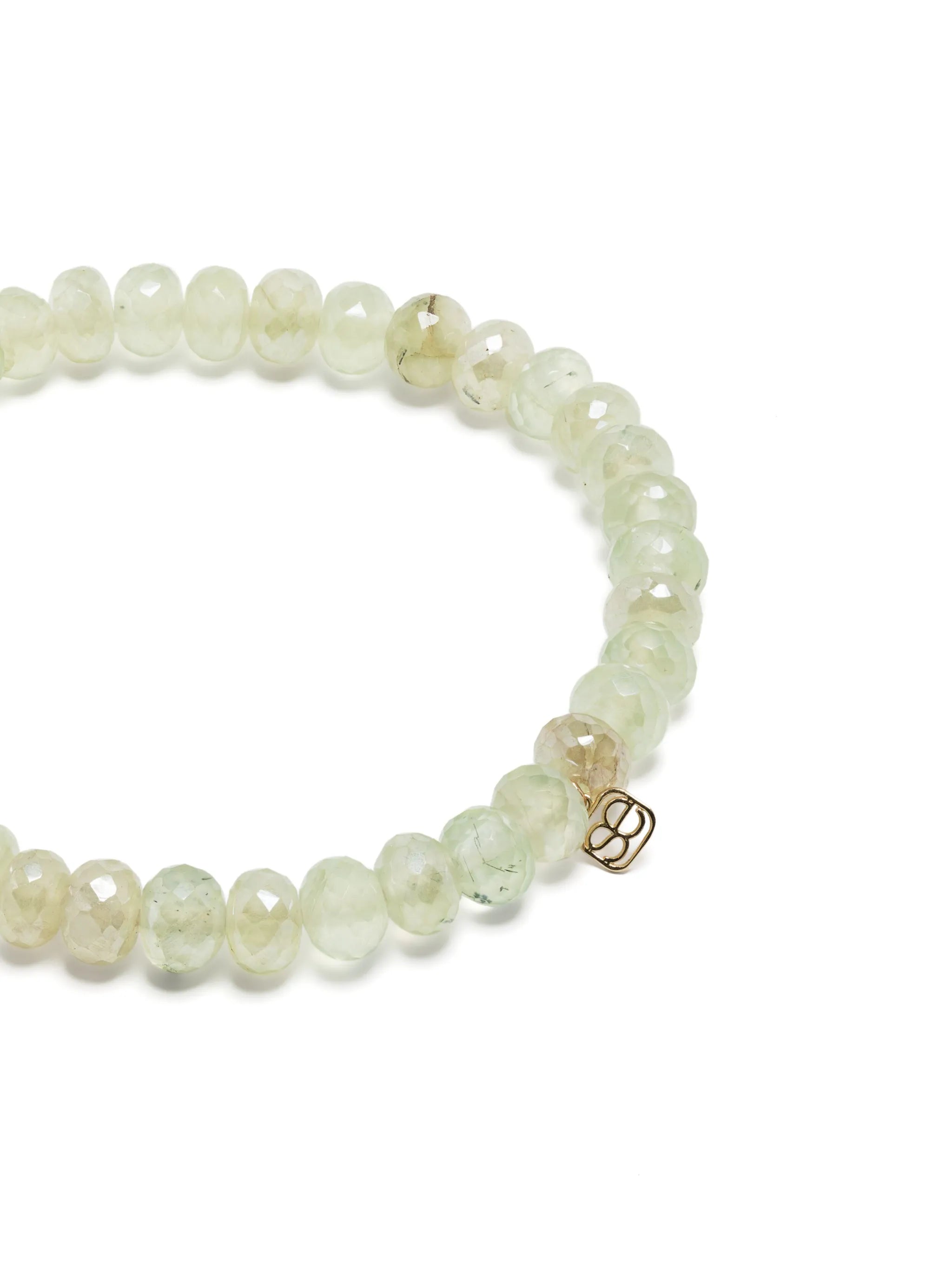 14kt yellow gold Evil Eye prehnite bracelet