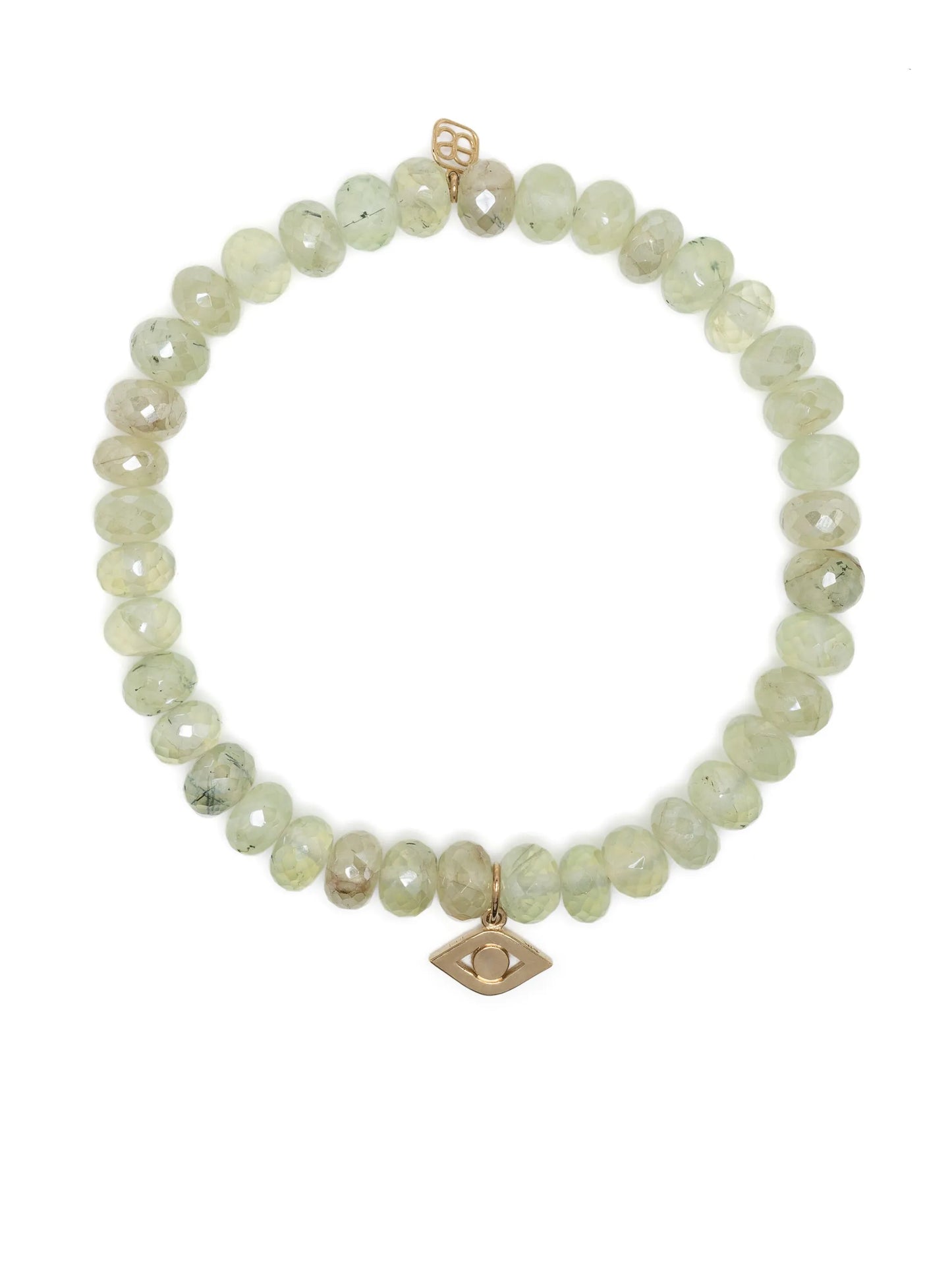 14kt yellow gold Evil Eye prehnite bracelet
