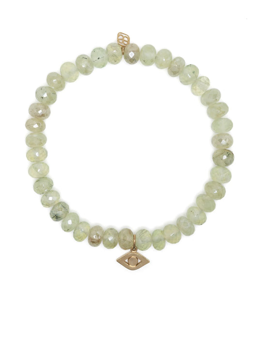 14kt yellow gold Evil Eye prehnite bracelet