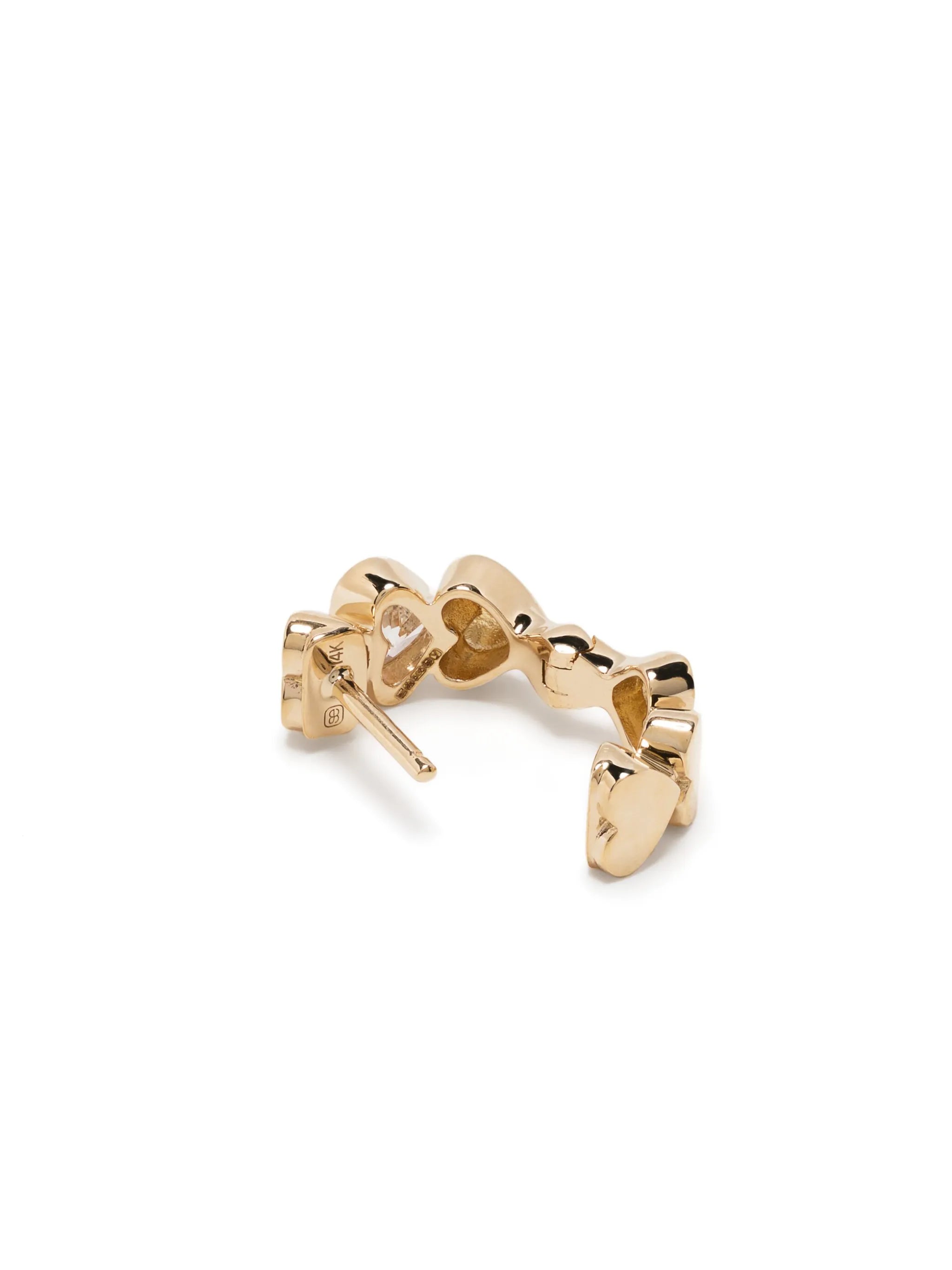 gold & heart diamond huggie