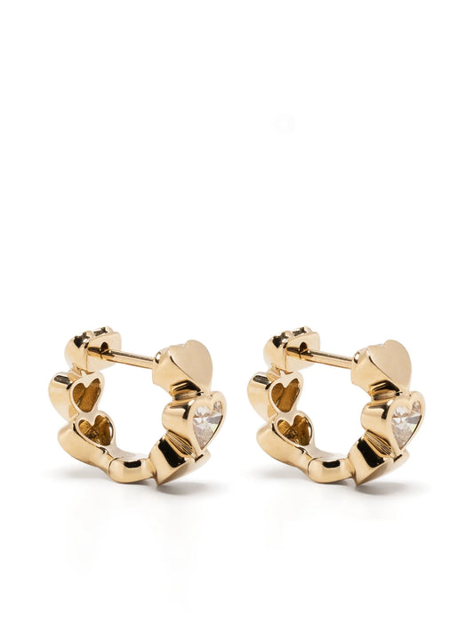 14kt yellow gold diamond huggie earrings