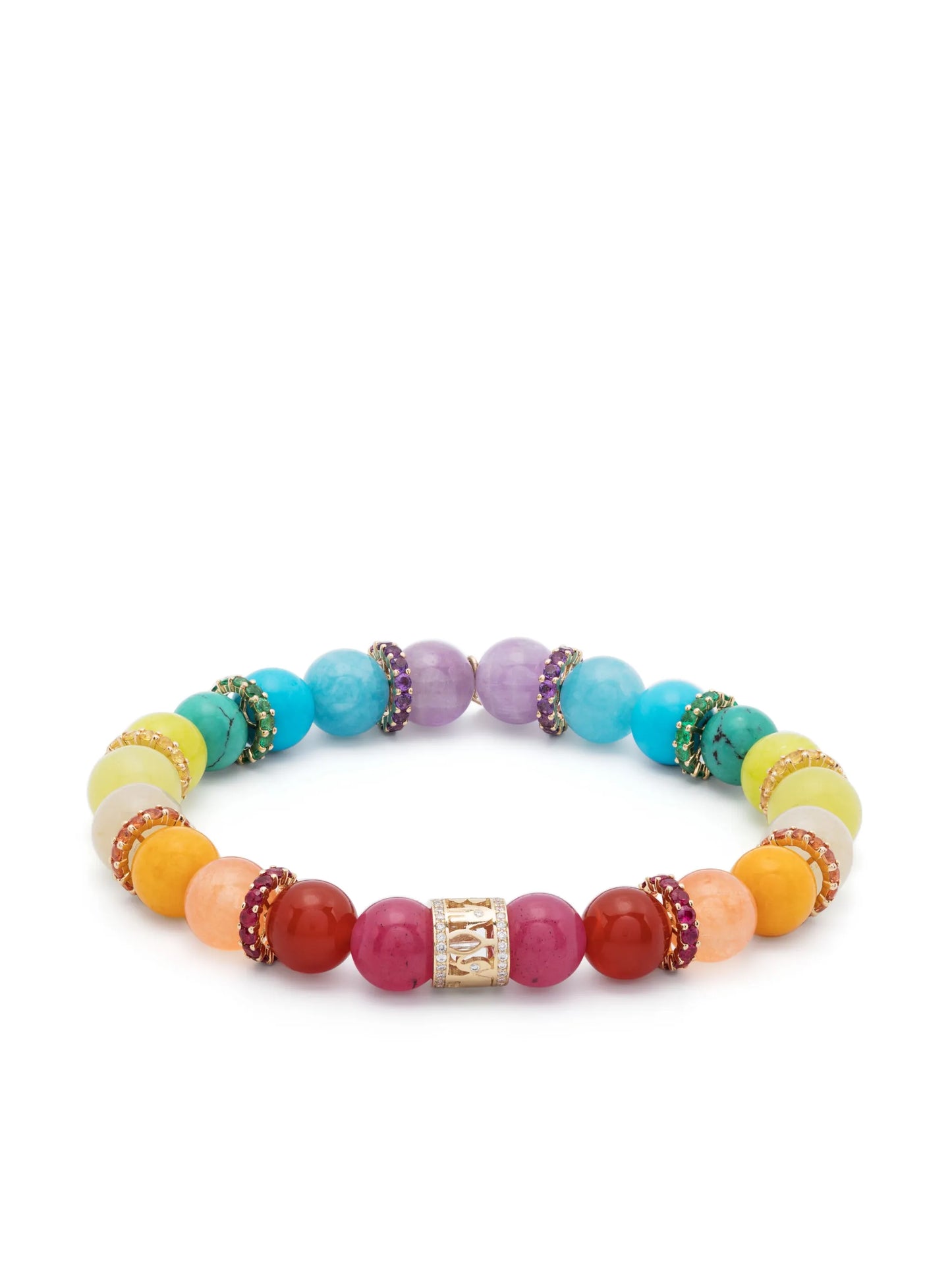 14kt yellow gold Rainbow rondelle bead bracelet
