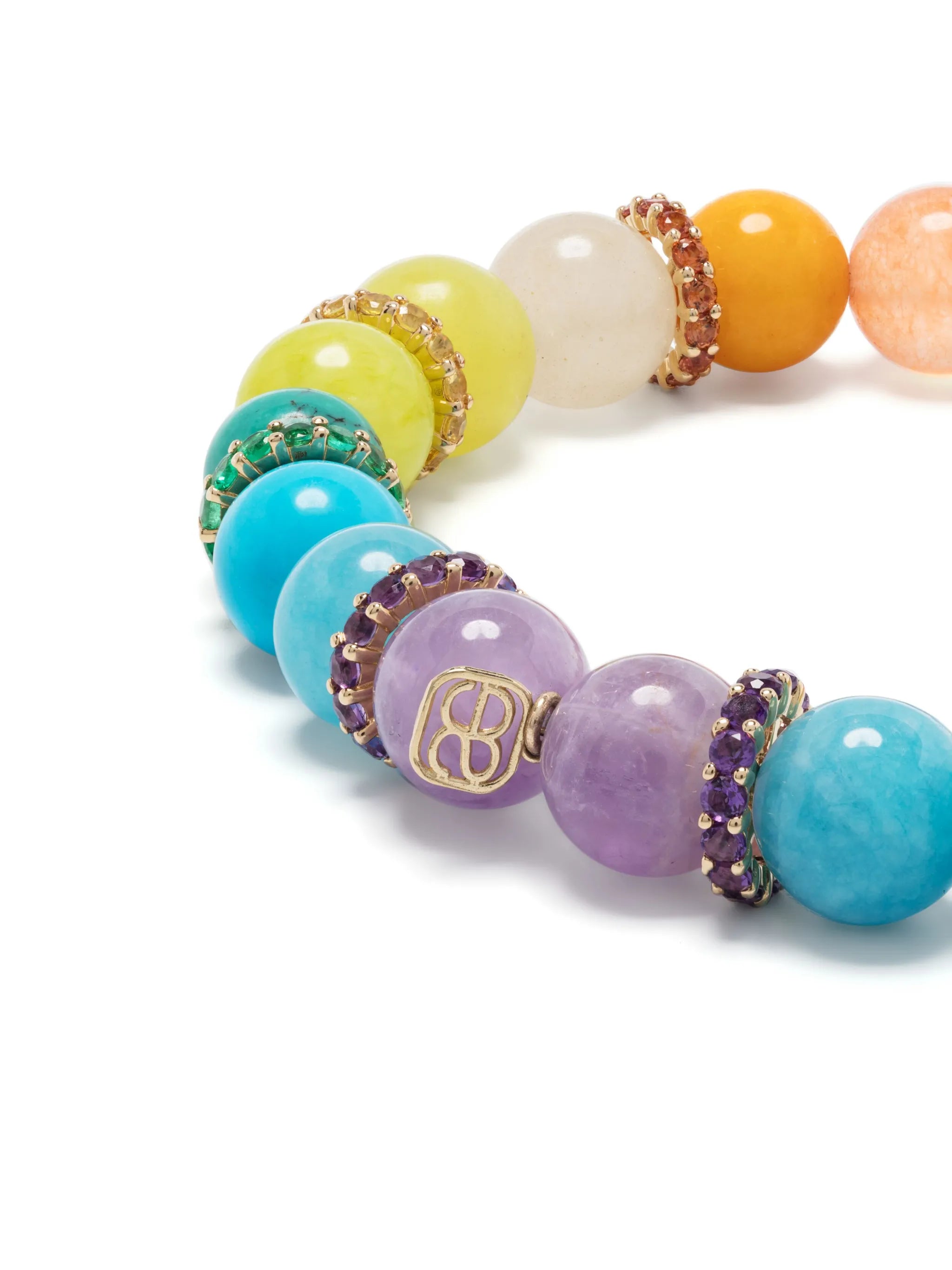 14kt yellow gold Rainbow rondelle bead bracelet