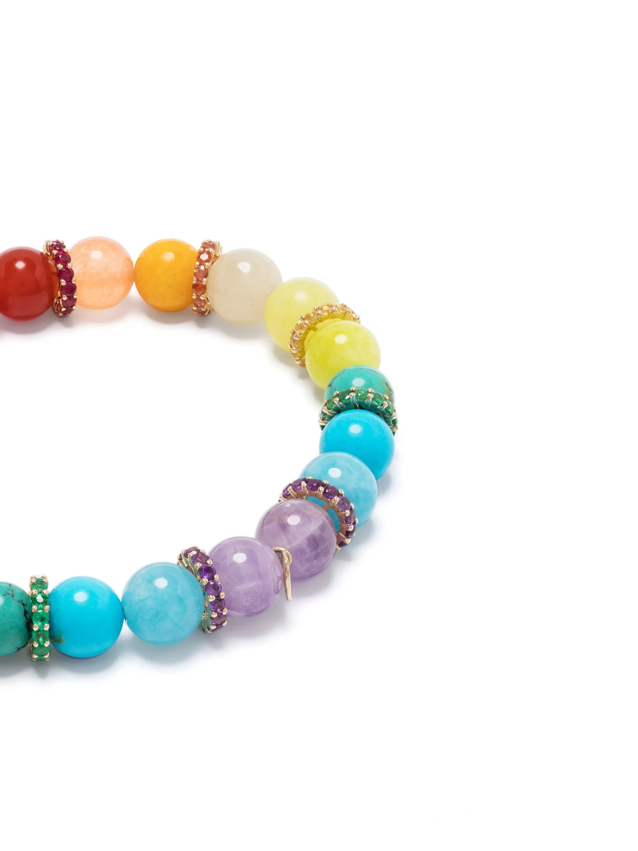 14kt yellow gold Rainbow rondelle bead bracelet