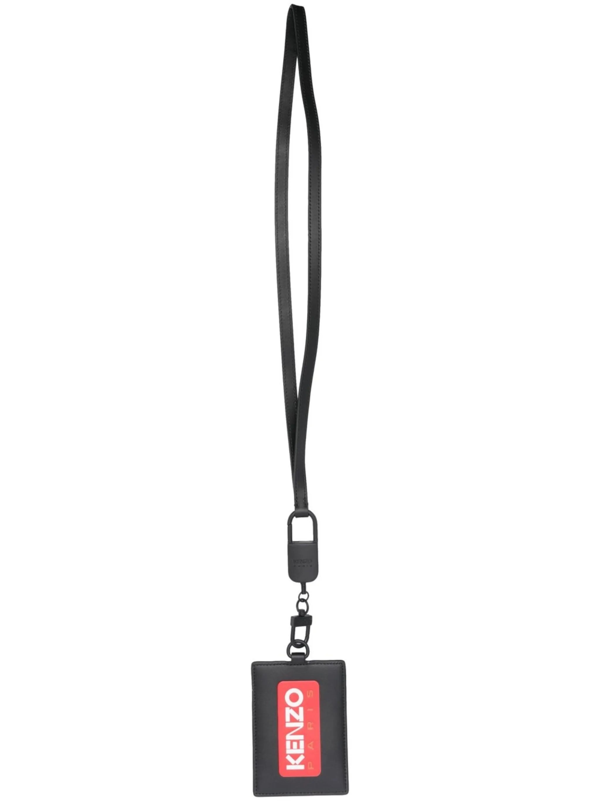 logo-print leather cardholder