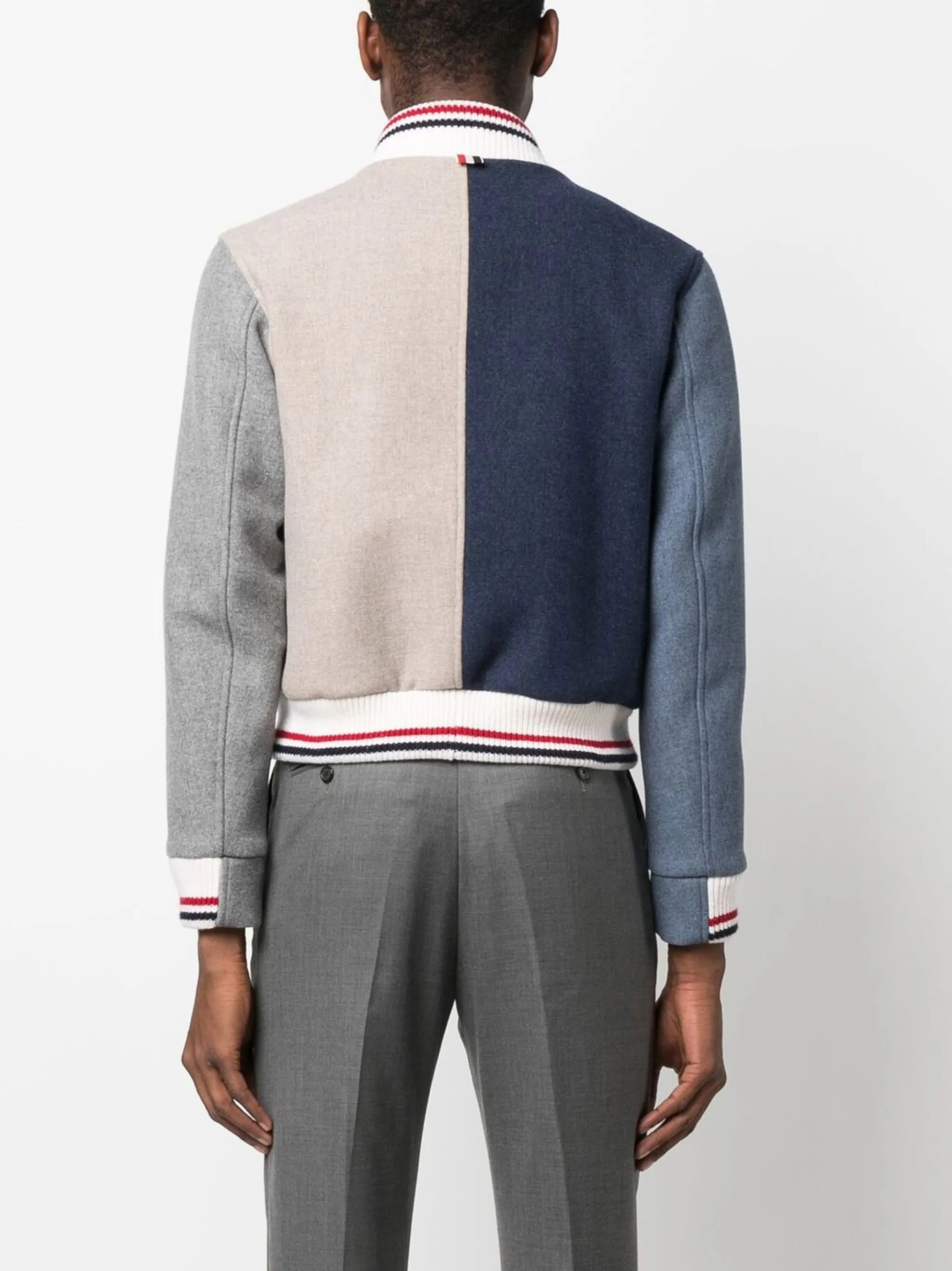 colour-block panel bomber jacket
