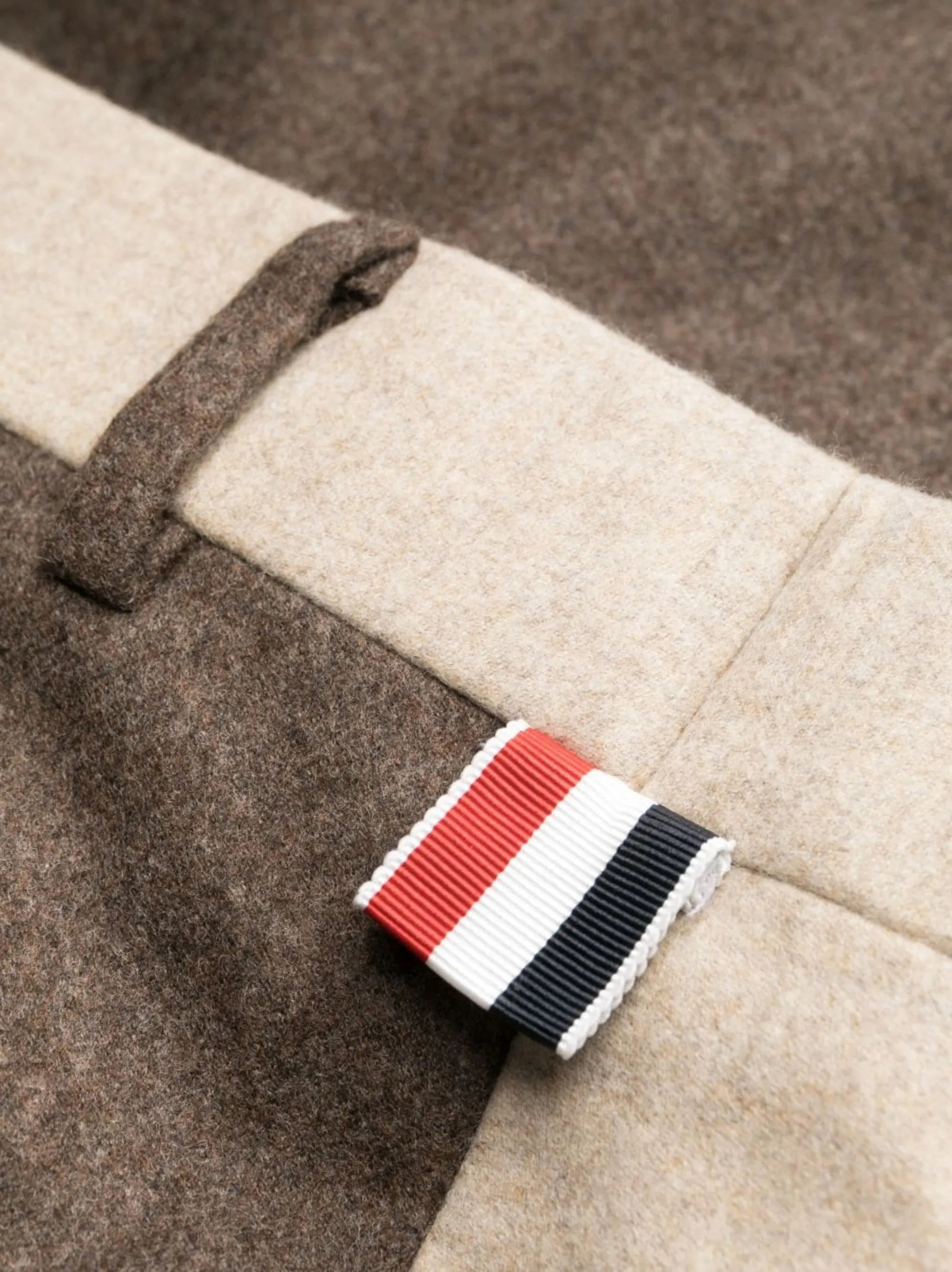 colour-block wool trousers