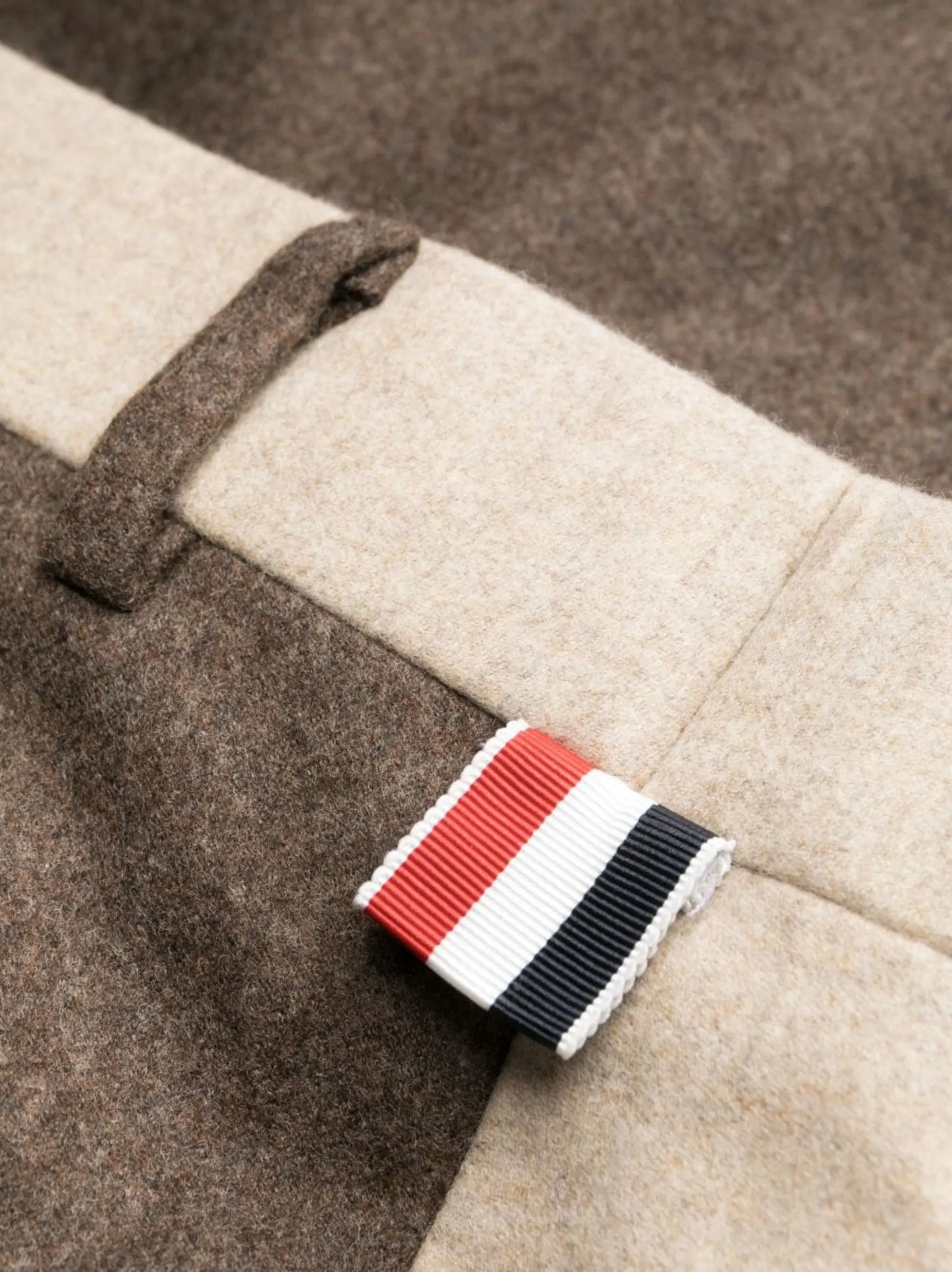 colour-block wool trousers