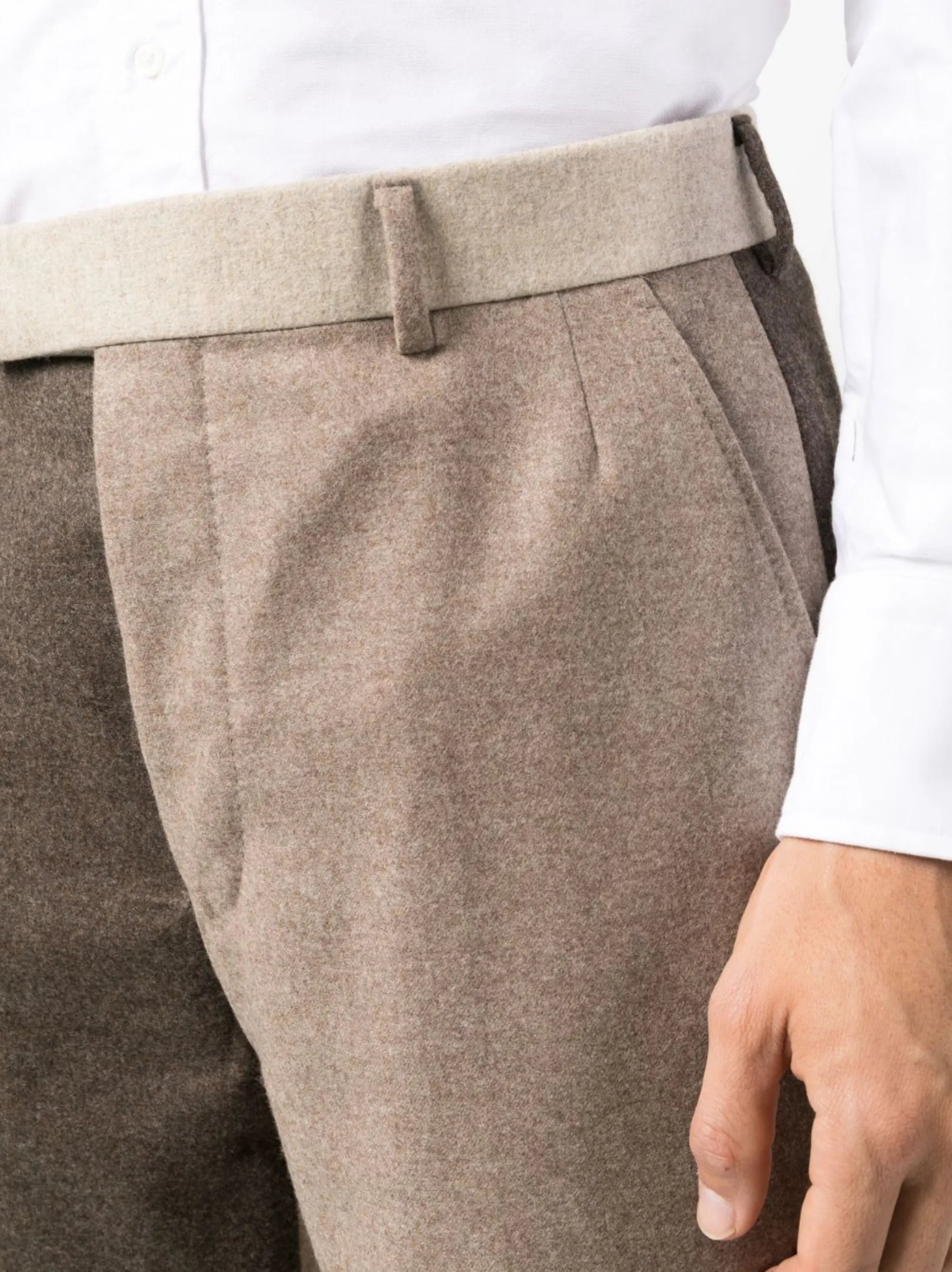 colour-block wool trousers