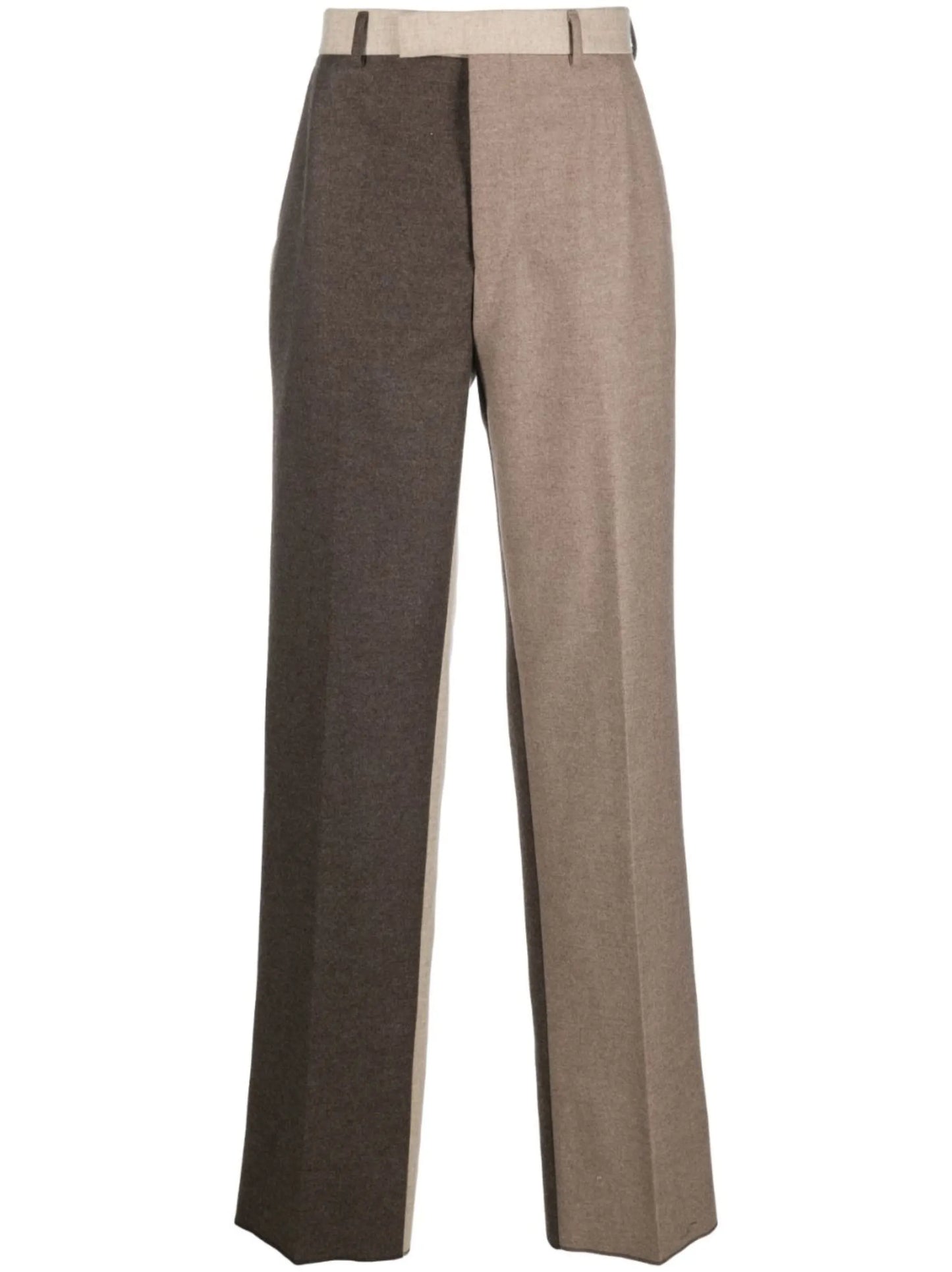 colour-block wool trousers